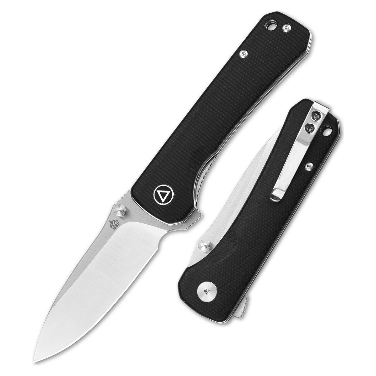 Cuchillo Plegable QSP Hawk, 8.20 cm Hoja Sandvik 14C28N, Mango Micarta Negro