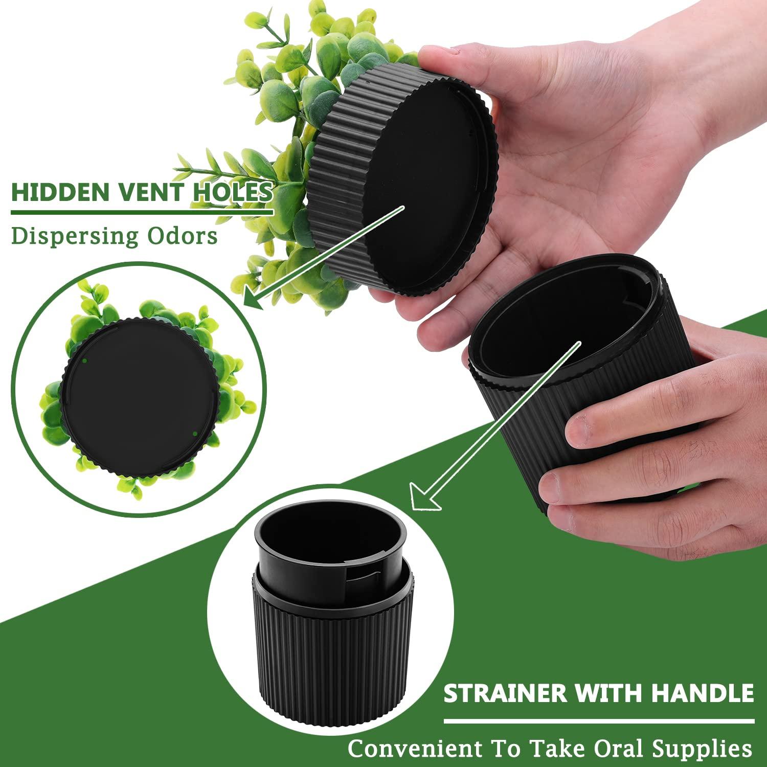 Estuche para Dentaduras YCROJBK con Diseño de Eucalipto 9.4x16.5cm