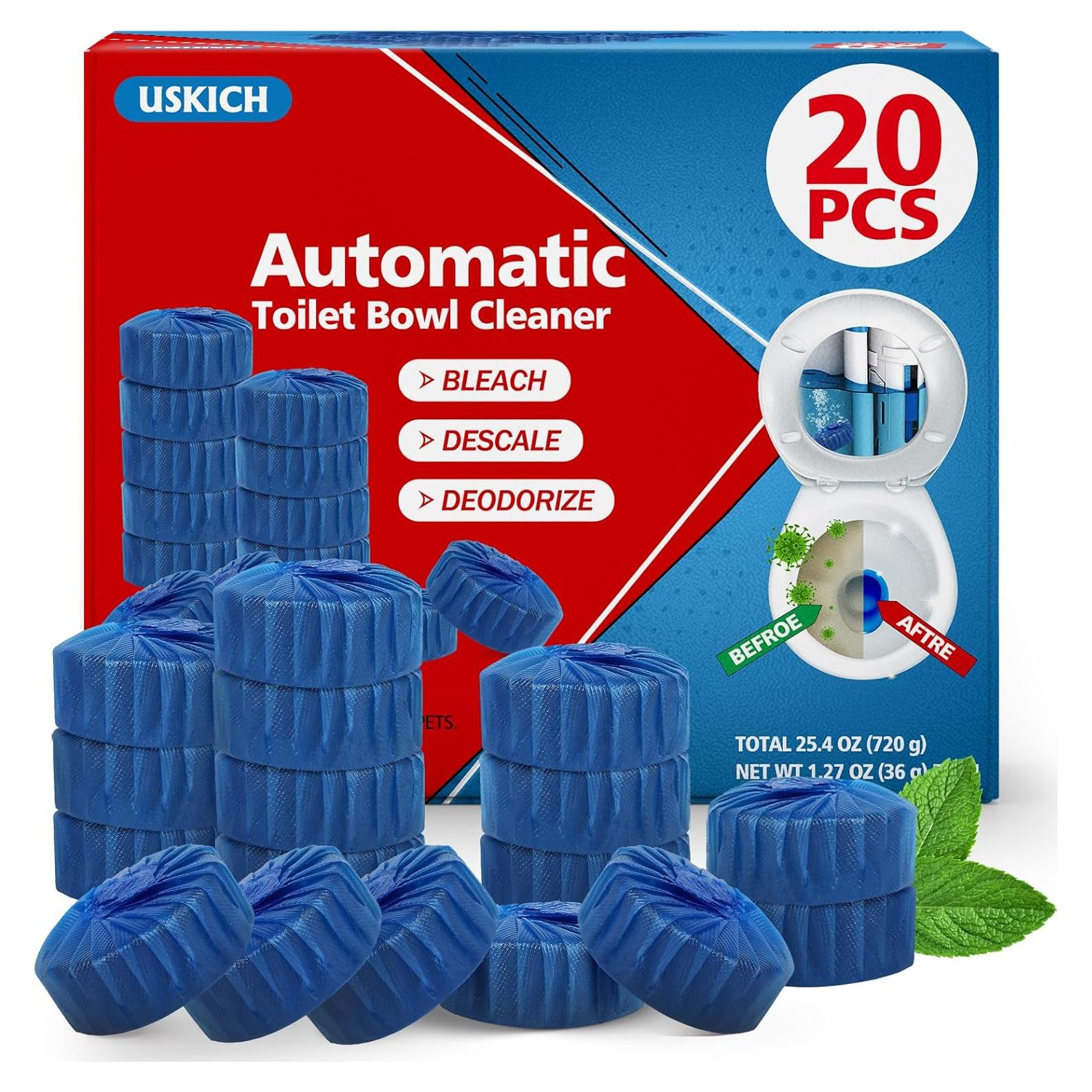 Tabletas Limpiadoras de Inodoro USKICH 20 Unidades Azul