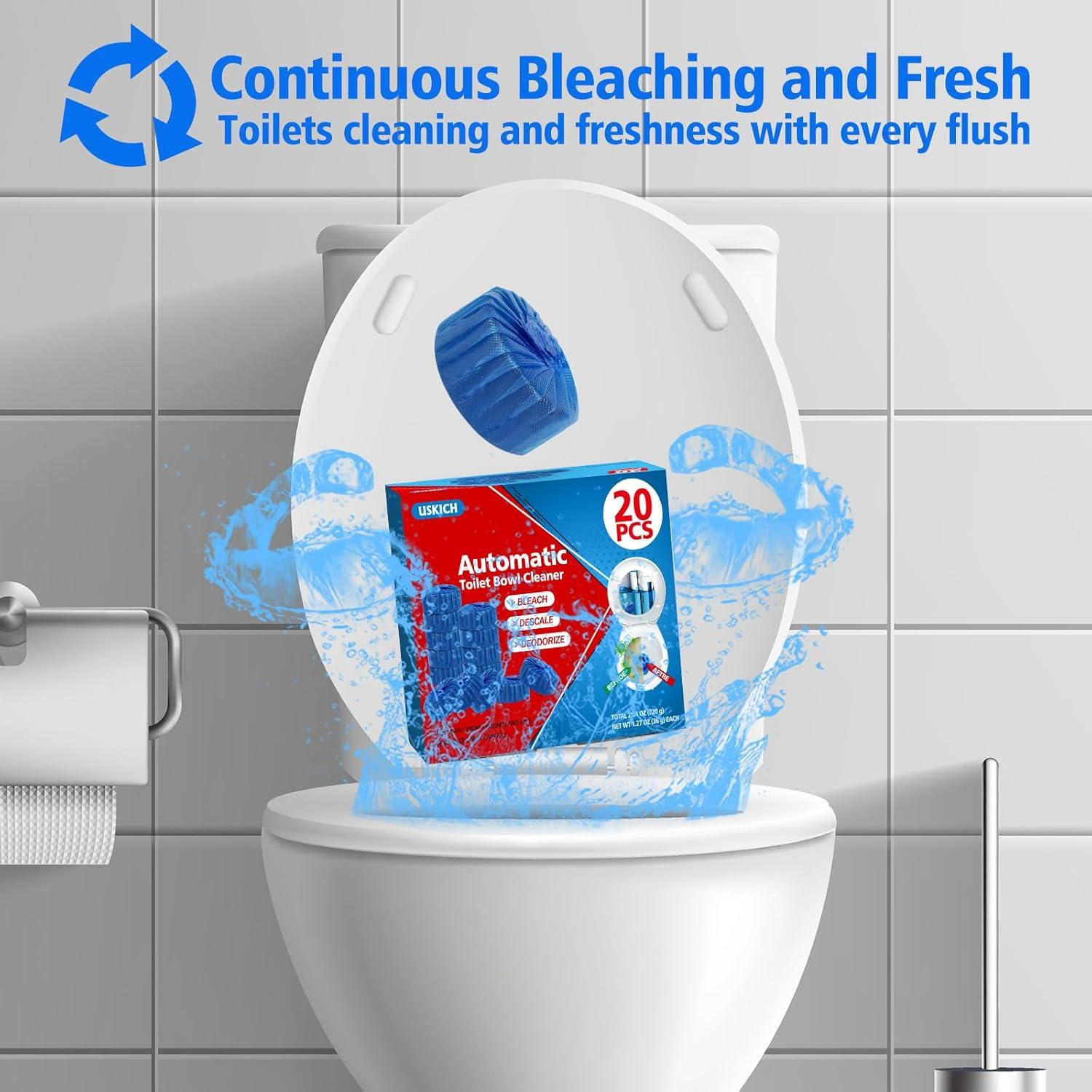 Tabletas Limpiadoras de Inodoro USKICH 20 Unidades Azul