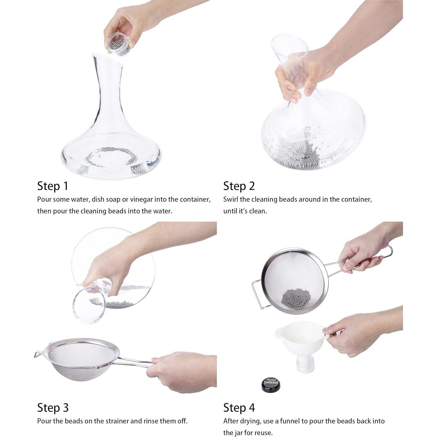 Perlas de Limpieza Simtive 1000 PCS Acero Inoxidable 304