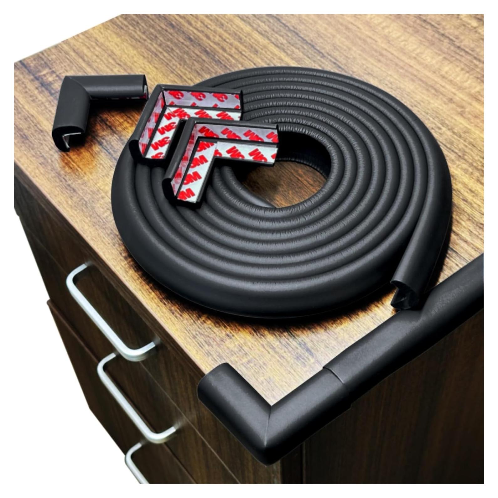 Protector de Esquinas y Bordes para Bebés Grelex 3.81m Negro