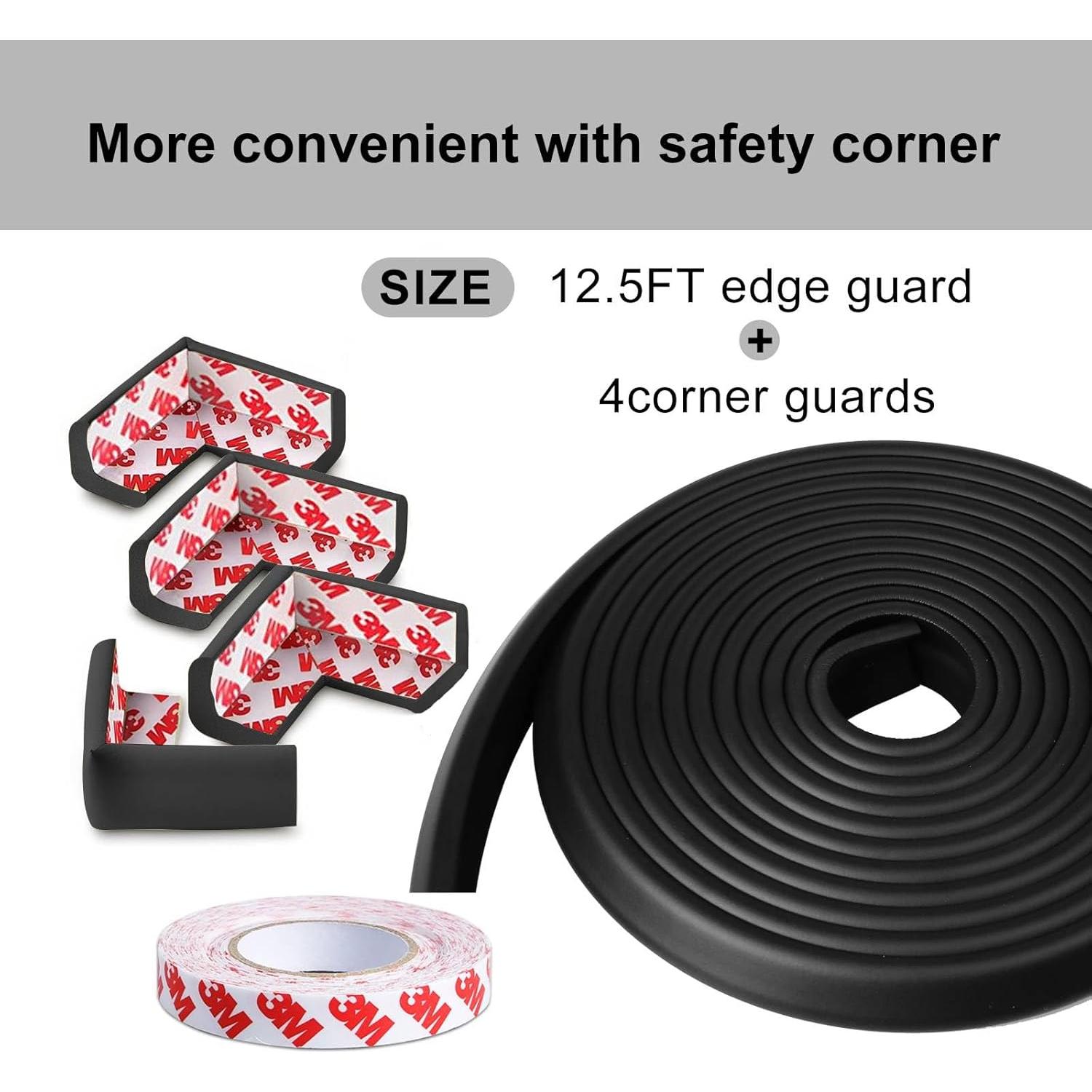 Protector de Esquinas y Bordes para Bebés Grelex 3.81m Negro