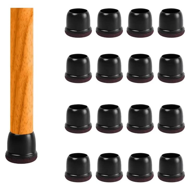 Protectores de Piso para Patas de Silla ARTHURS 16 Pcs Silicona Negra
