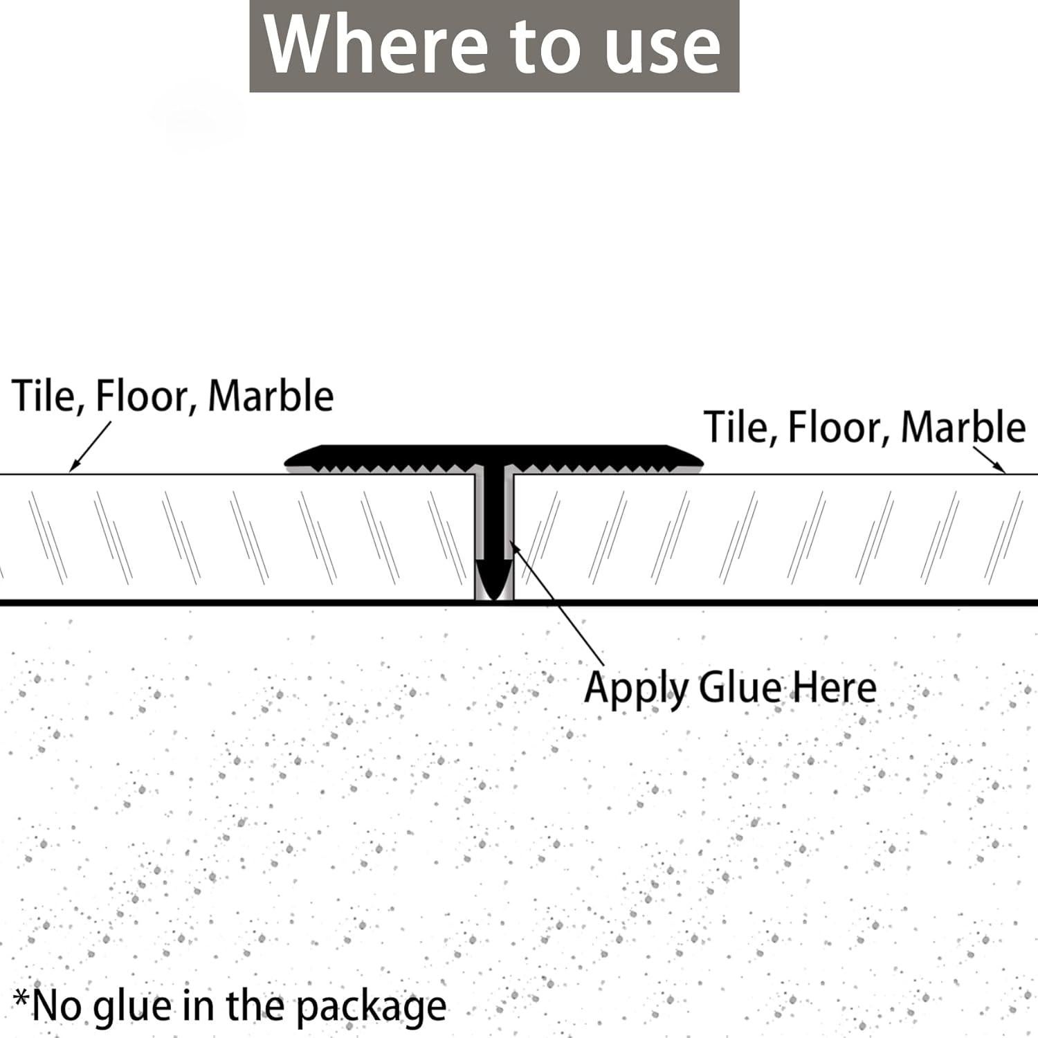 Tira de Moldura de Aluminio en T Trimold 0.9m Oro Mate