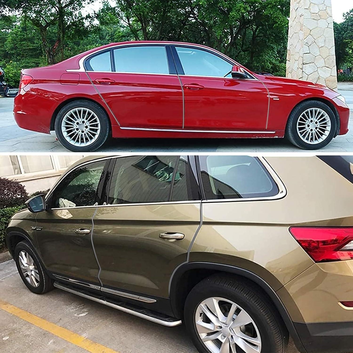 MYFAMIREA 13Ft(4M) Long Car Door Edge Guards, U Shape Edge Trim Rubber Seal Protector Car Door Protection Anti-Collision Rubber Clips Easy to Cut No Need Adhesive Fit for Most Vehicles| Grey