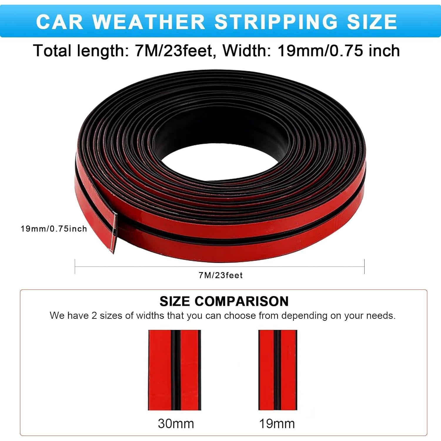 Tira de Sellado de Goma DOTAATDW 19mm x 7m para Parabrisas