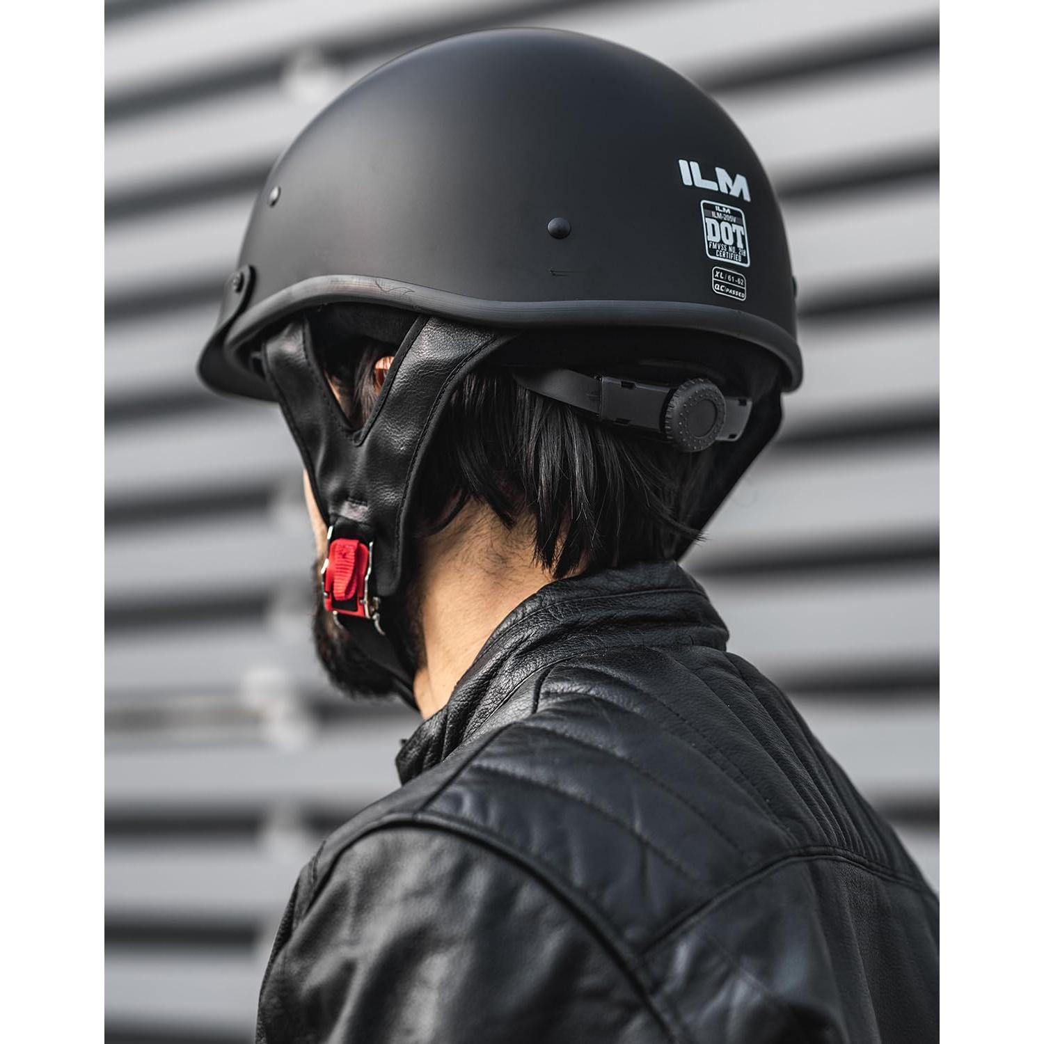 ILM Casco Moto Abierto 205V Negro Mate XXL con Visera Solar