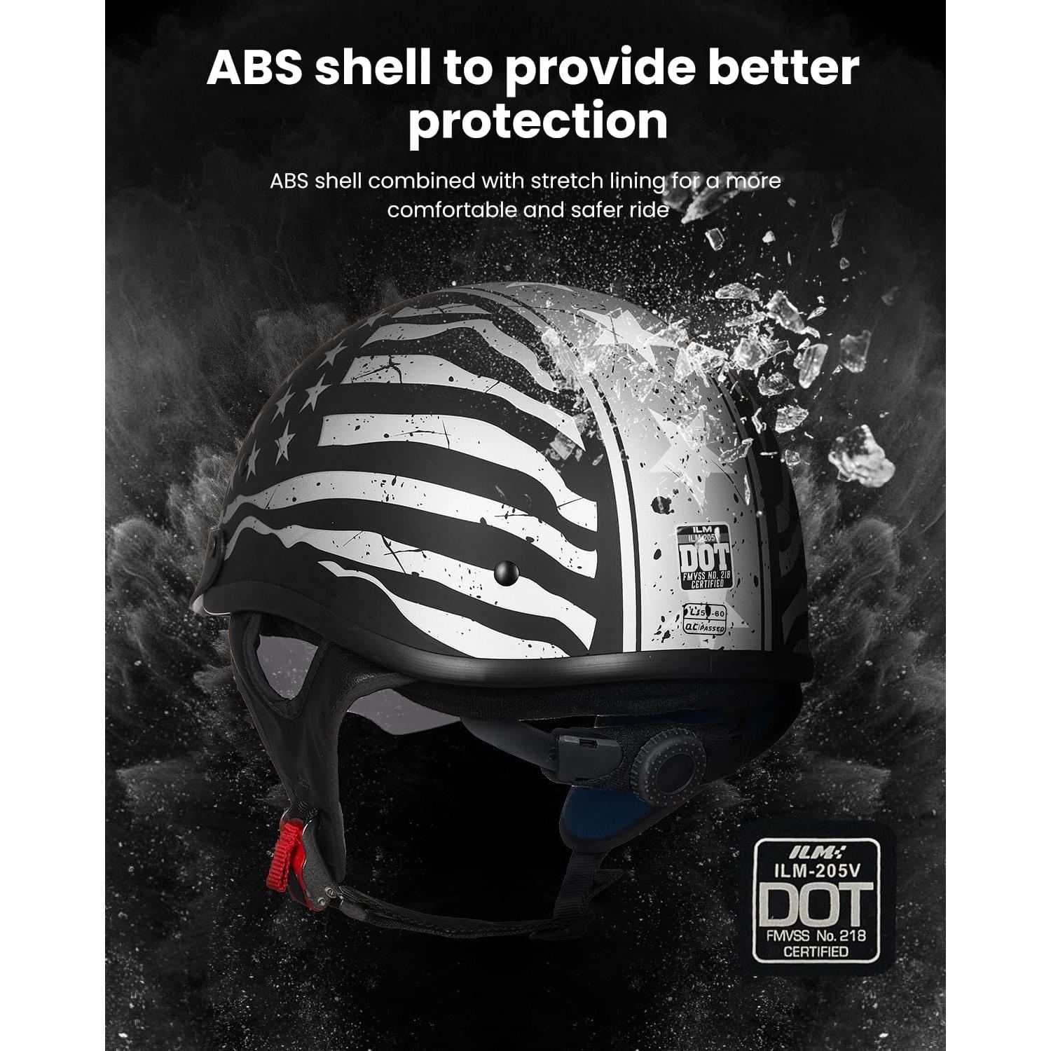 Casco Motocicleta ILM 205V Grande Bandera Patriótica