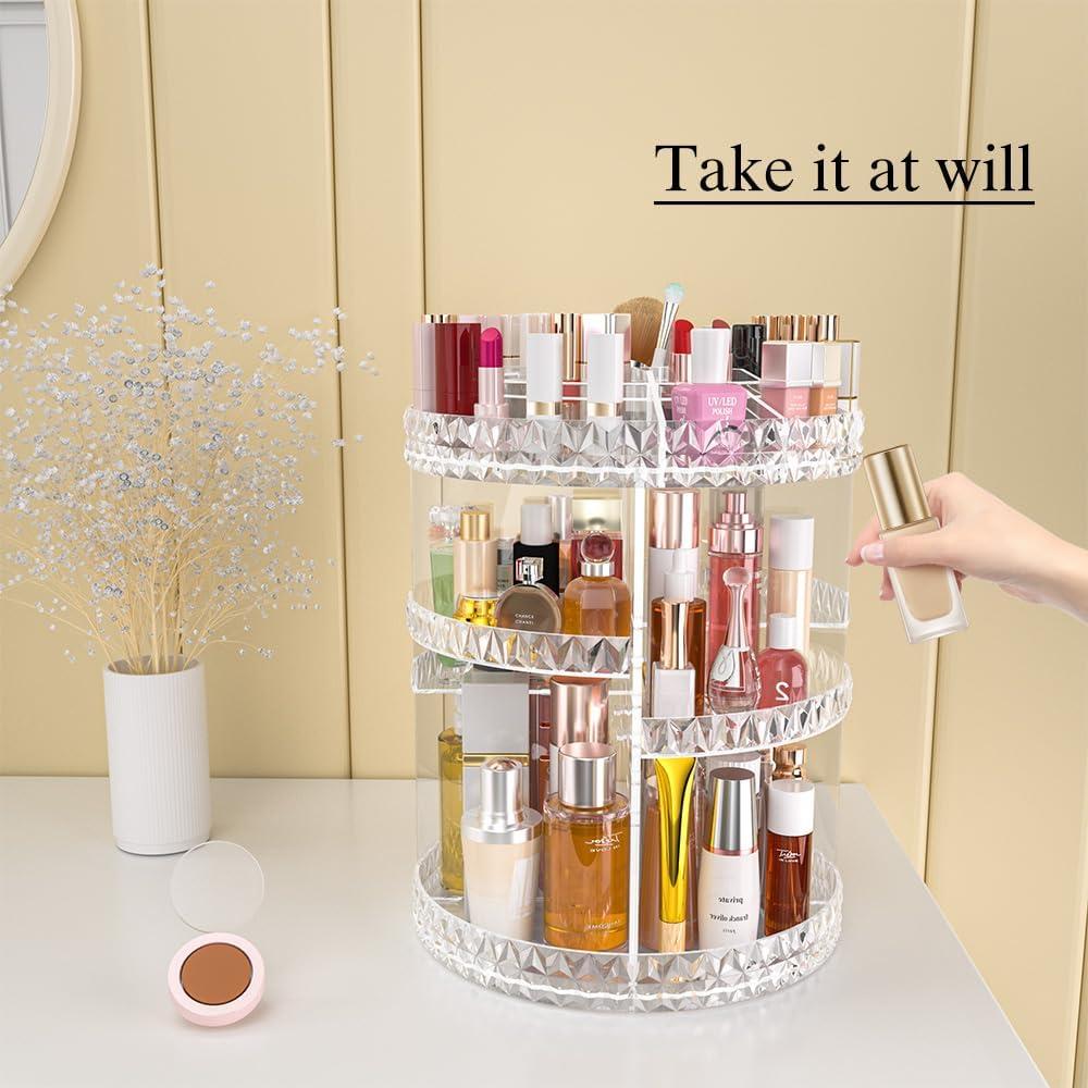 Organizador de Maquillaje Giratorio Famitree 360° Acrílico Transparente