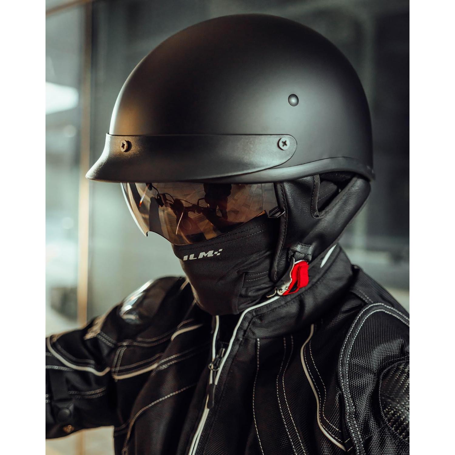 Casco Motocicleta ILM-205V Negro Mate XL Aprobado por DOT