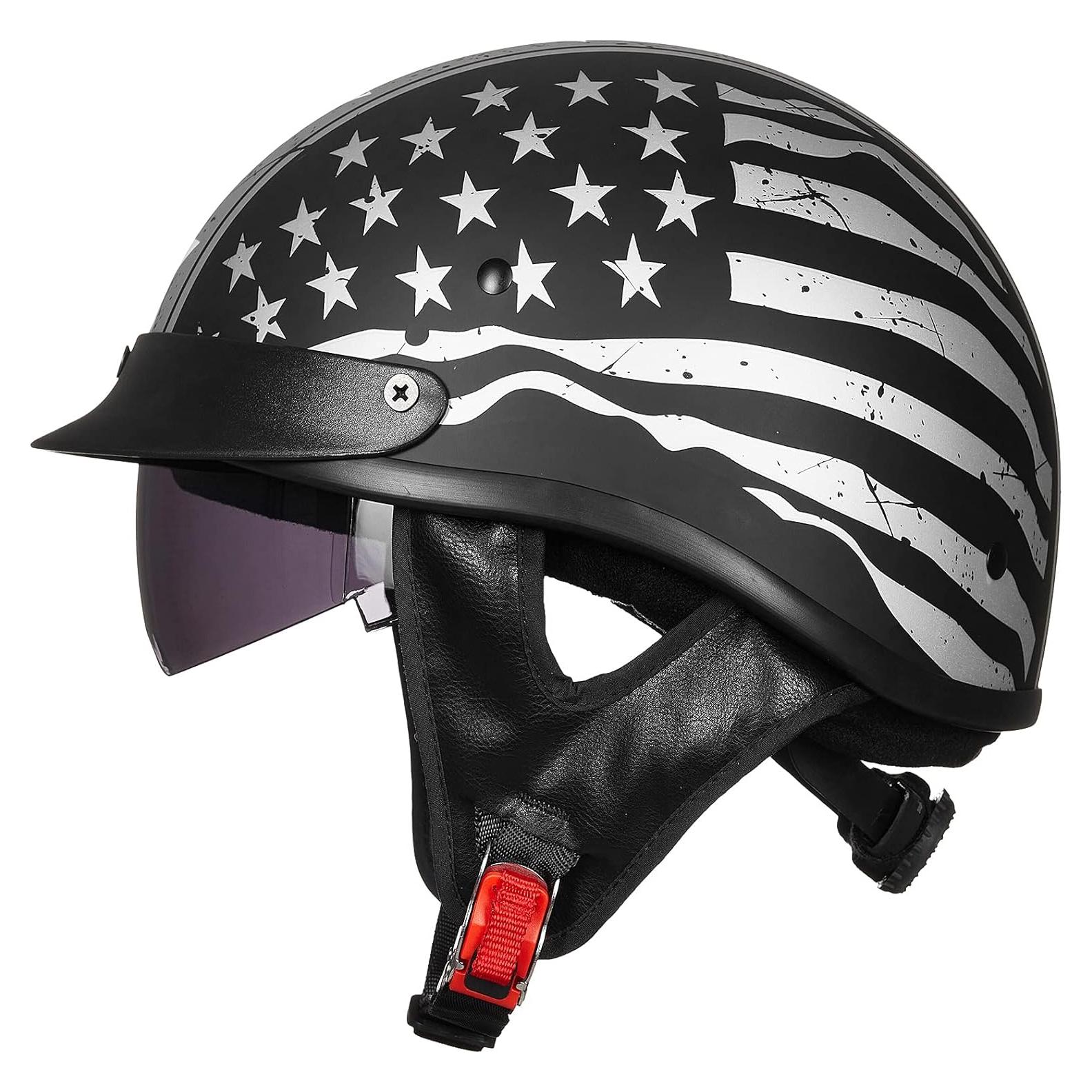 Casco Motocicleta ILM 205V XL Bandera Patriótica con Visera