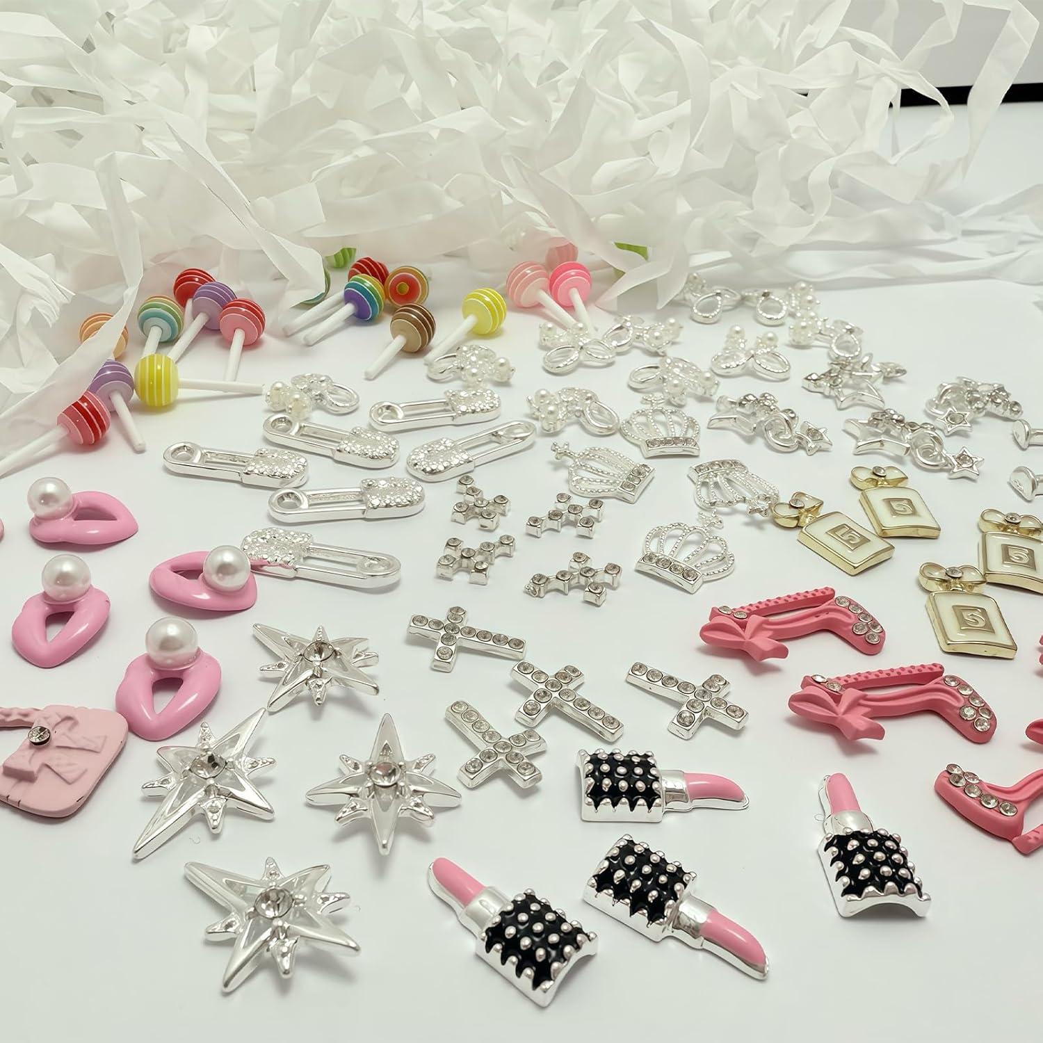 Set de 84 Encantos de Uñas Pizadix - Estrellas, Labios y Más