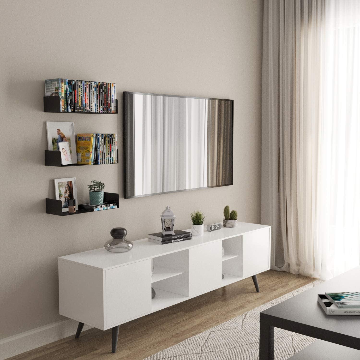 Estante Flotante de Metal Wallniture Bali Negro Set de 3