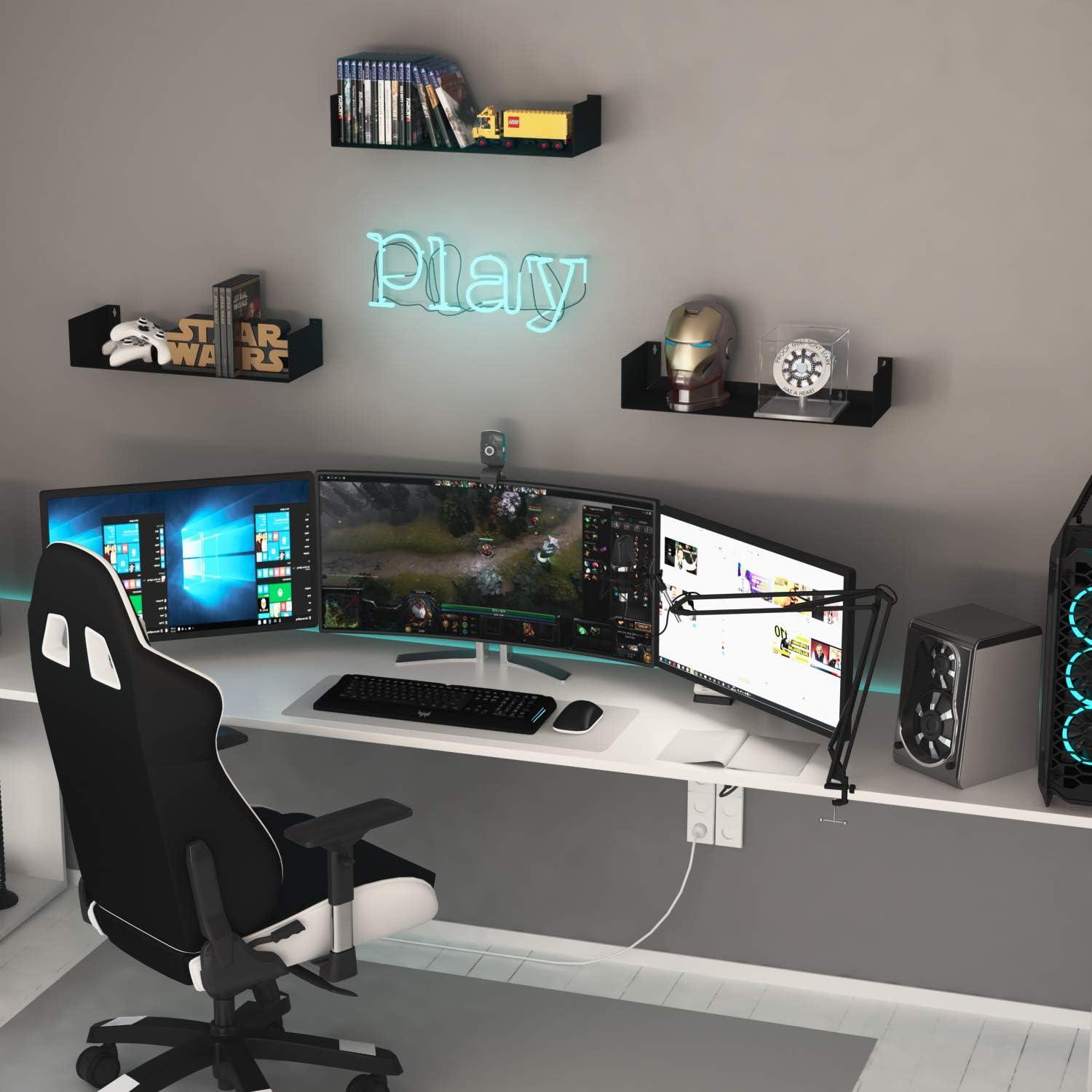 Estante Flotante de Metal Wallniture Bali Negro Set de 3