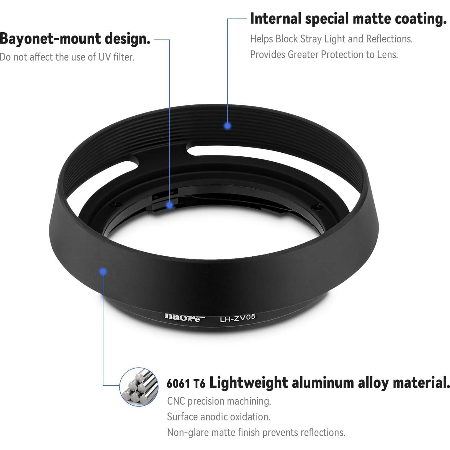 Capuchón de Lente Metálico Haoge LH-ZV05 para Carl Zeiss y Voigtlander