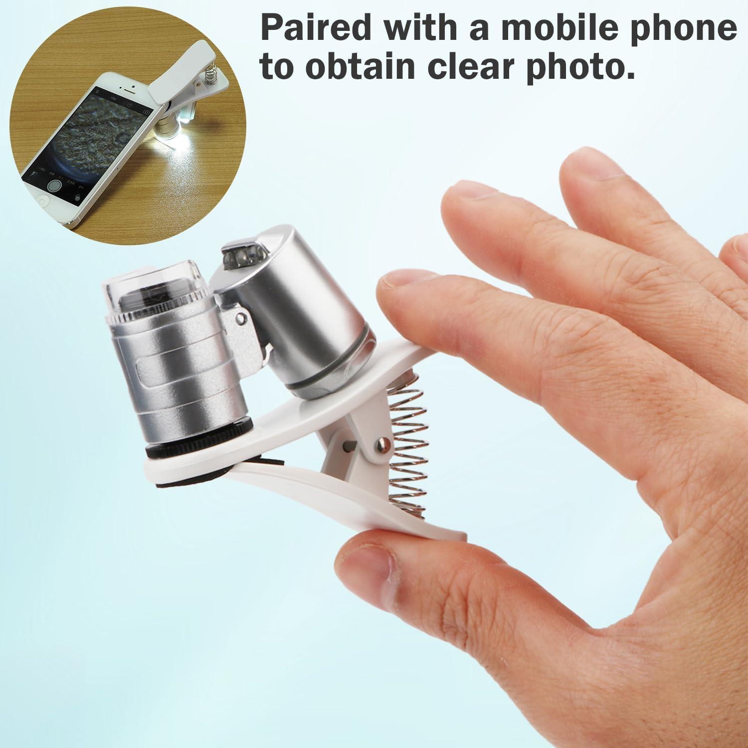 Lupa Clip-On Rongon 60X con LED y UV para Smartphones