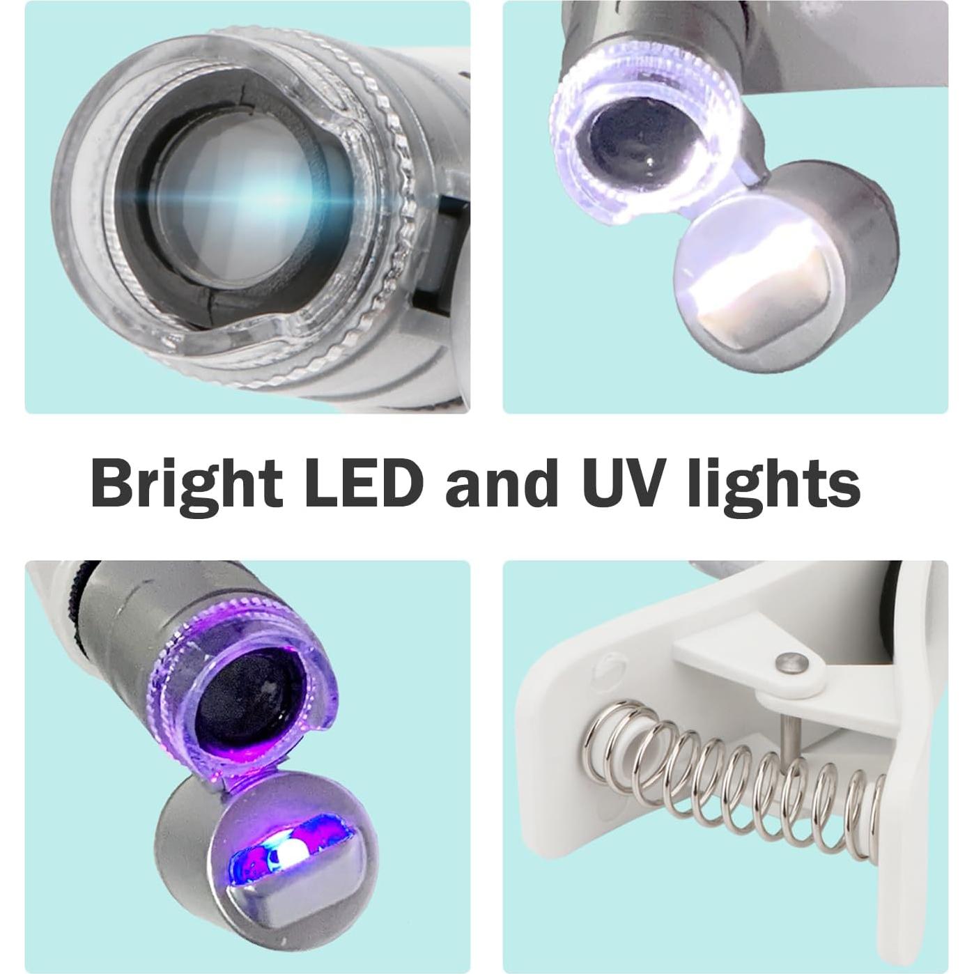 Lupa Clip-On Rongon 60X con LED y UV para Smartphones