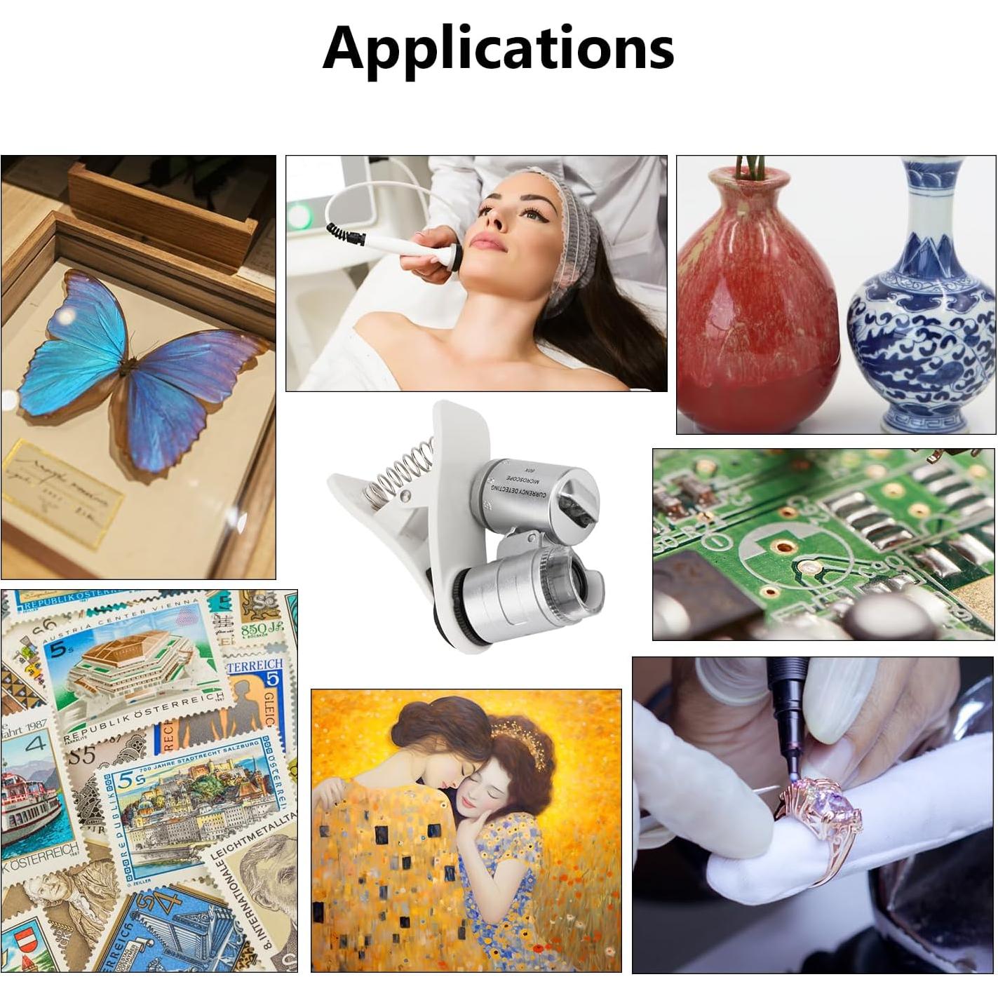 Lupa Clip-On Rongon 60X con LED y UV para Smartphones