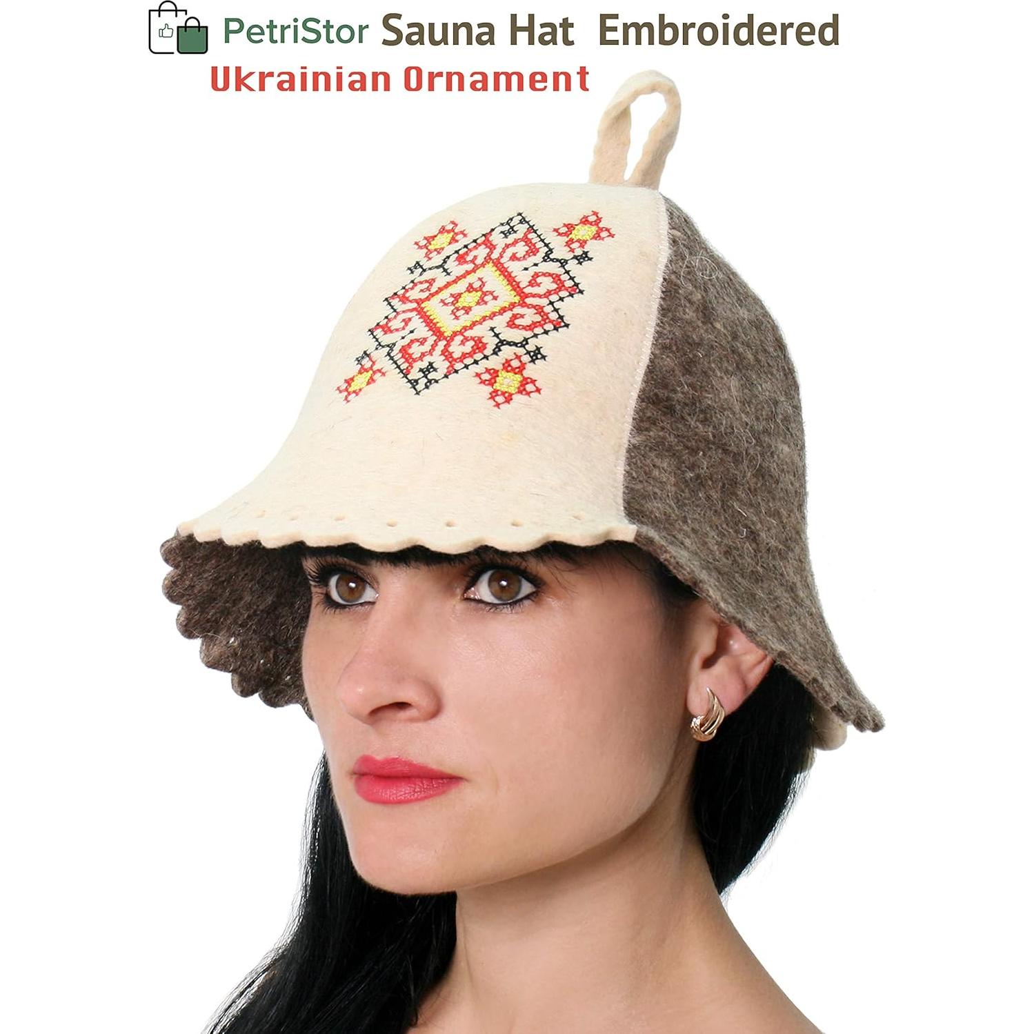 Sombrero de Sauna PetriStor Lana Rojo Tamaño Grande