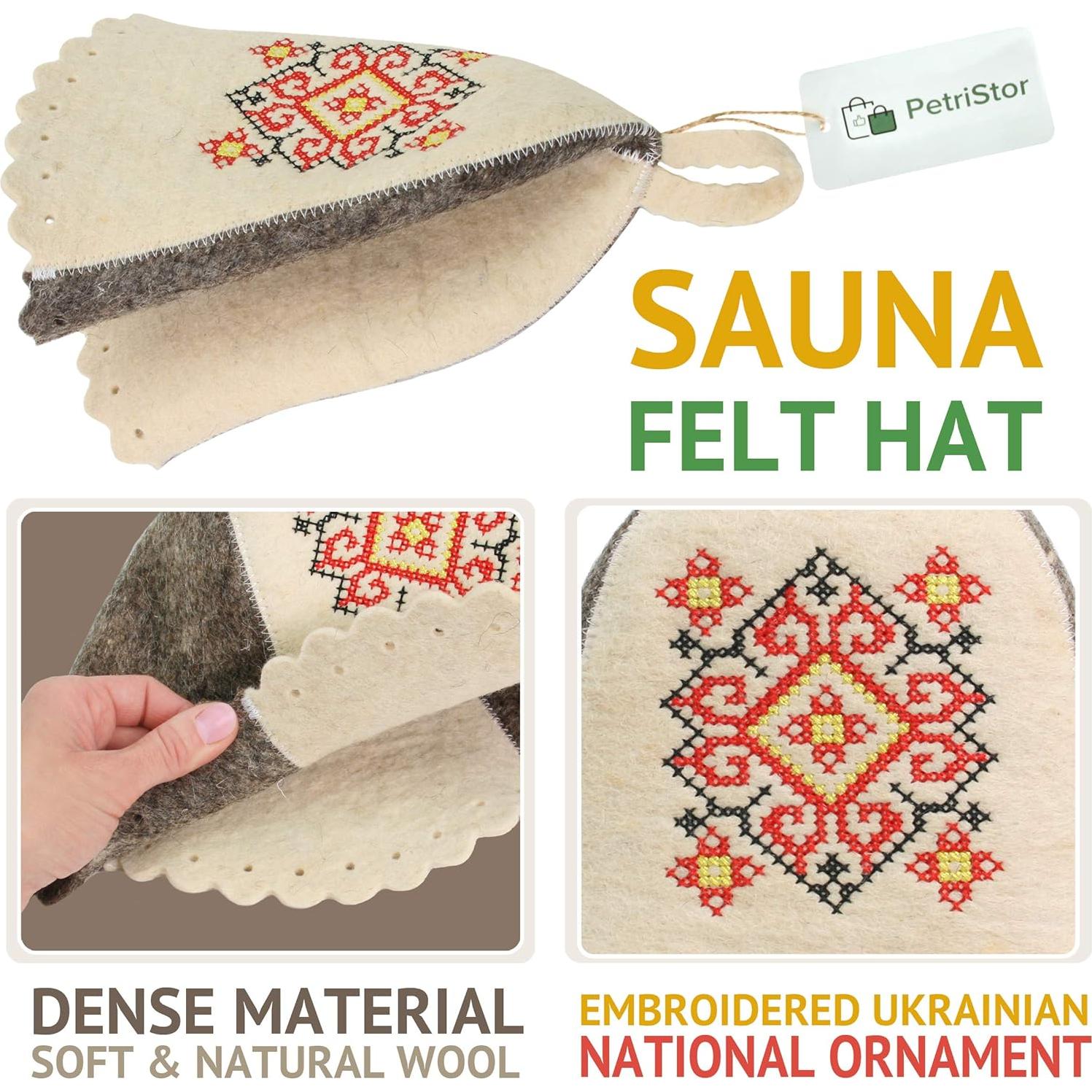 Sombrero de Sauna PetriStor Lana Rojo Tamaño Grande