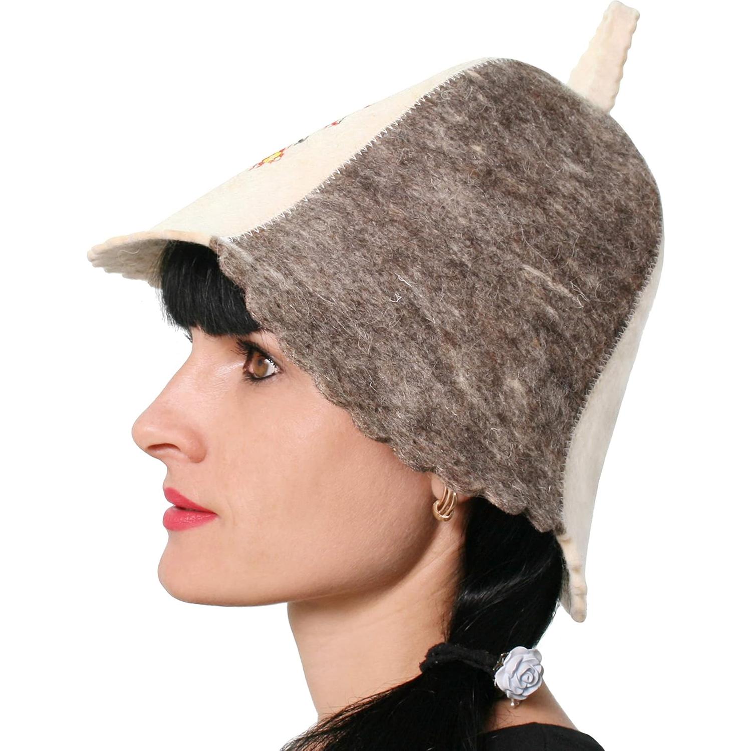 Sombrero de Sauna PetriStor Lana Rojo Tamaño Grande