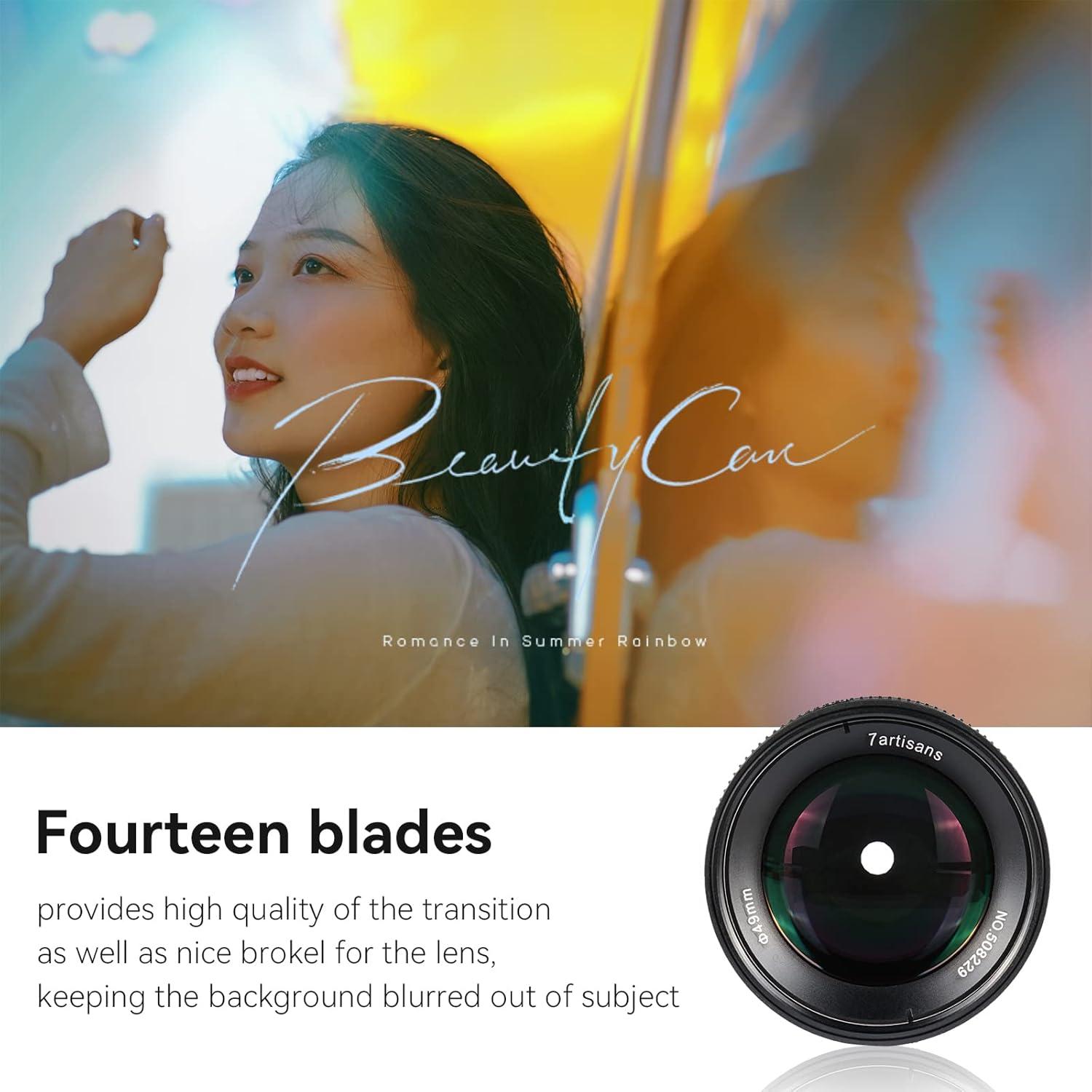 Lente Prime 7artisans 55mm F1.4 para Cámara Sin Espejo - Montura Canon EF-M