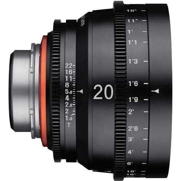 Lente de Cine Rokinon Xeen 20mm T1.9 PL - Aluminio Duradero