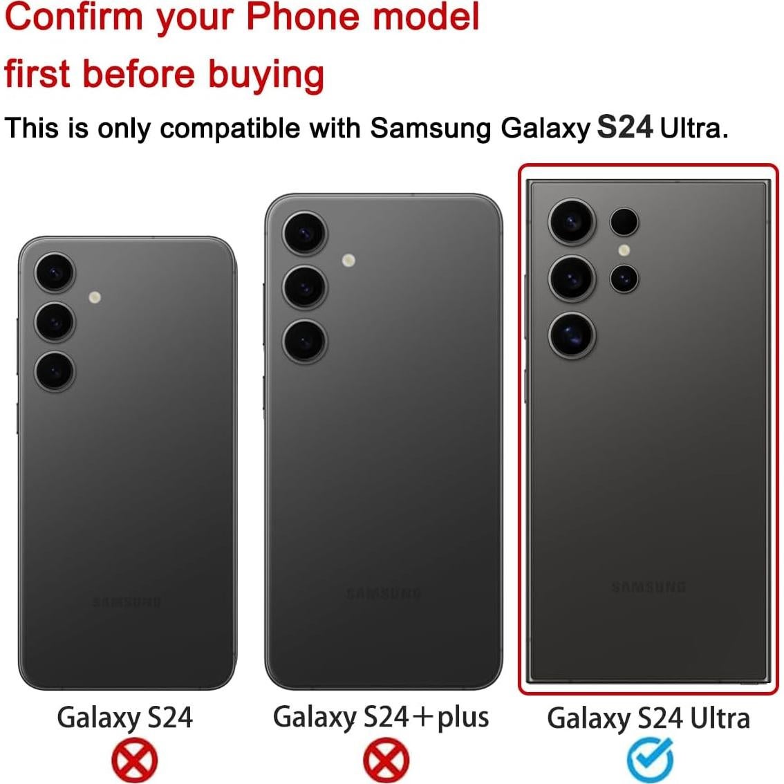 2 Juegos de Lentes de Reemplazo para Cámara Samsung Galaxy S24 Ultra