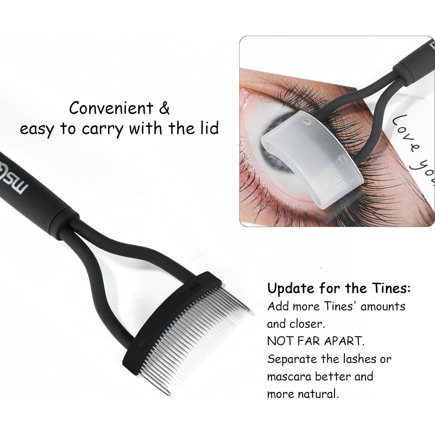 Peina de Pestañas MSQ Separadora de Acero Inoxidable Negra