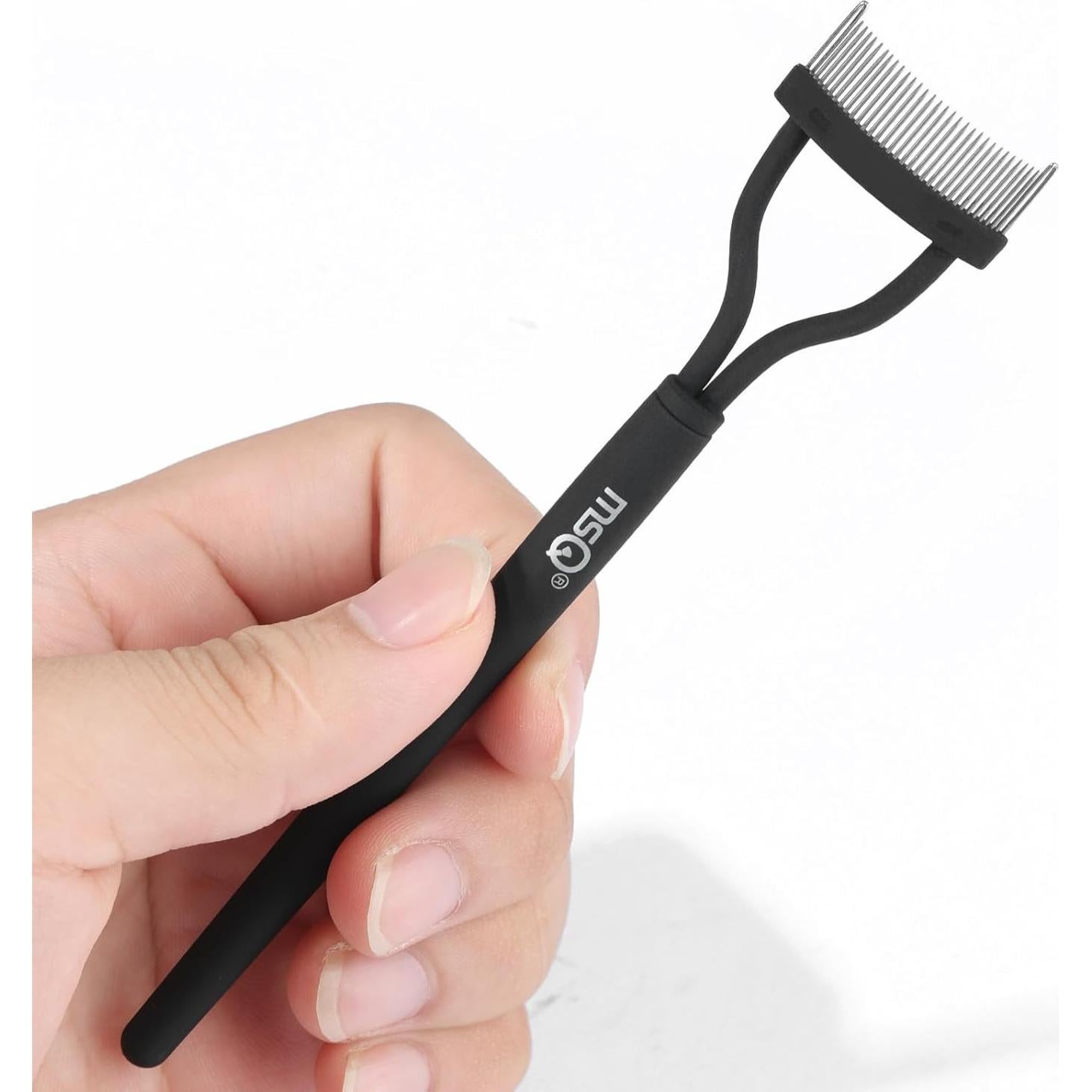 Peina de Pestañas MSQ Separadora de Acero Inoxidable Negra