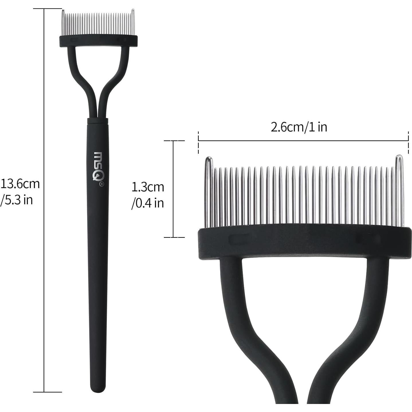 Peina de Pestañas MSQ Separadora de Acero Inoxidable Negra