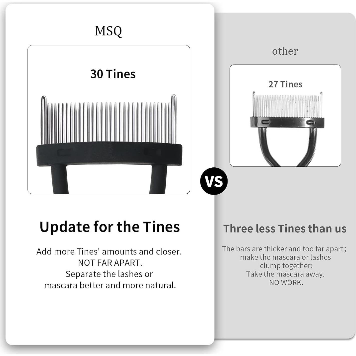 Peina de Pestañas MSQ Separadora de Acero Inoxidable Negra