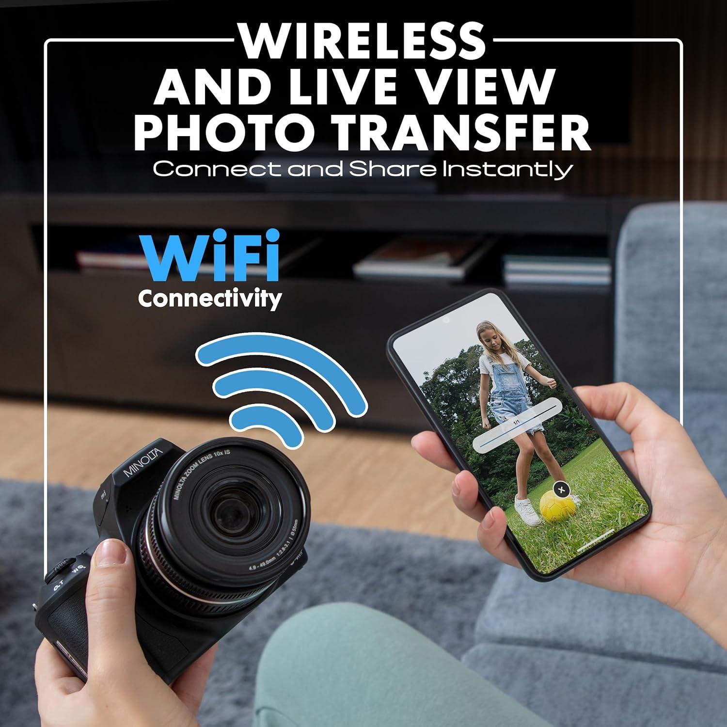 Cámara Digital Minolta ProShot 64MP - Zoom Óptico 10x, Video 4K