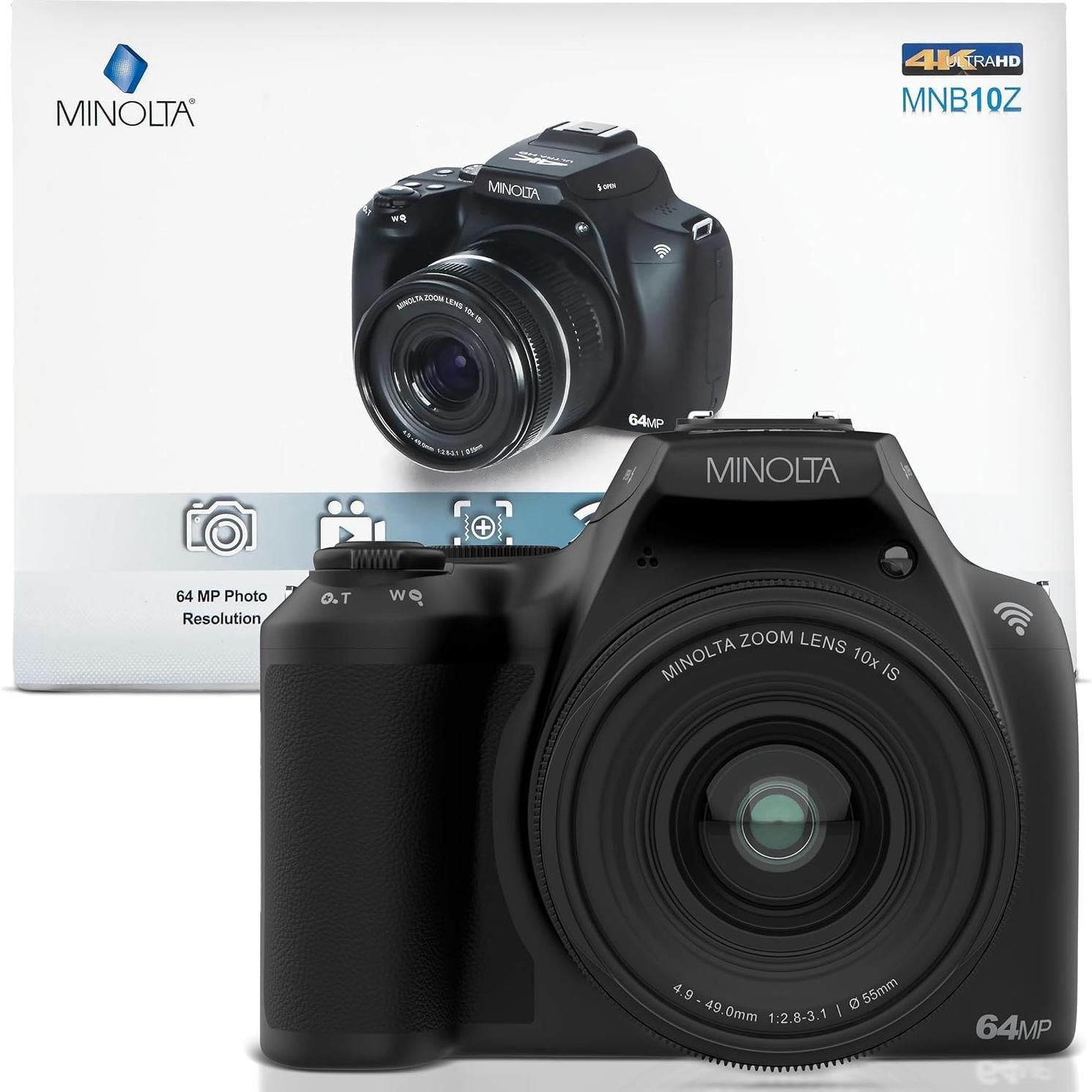 Cámara Digital Minolta ProShot 64MP - Zoom Óptico 10x, Video 4K