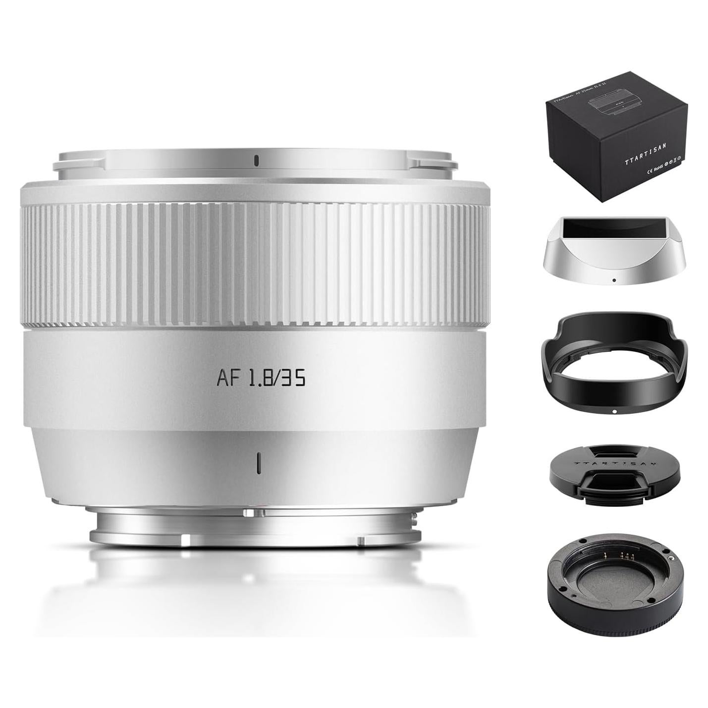 Lente TTArtisan AF 35mm F1.8 II E-Mount Plata - Compacta y Ligera