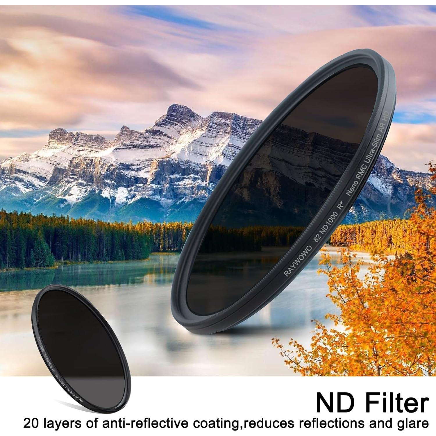 Filtro ND 72mm RAYWOWO ND1000 Densidad Neutra 10 Pasos