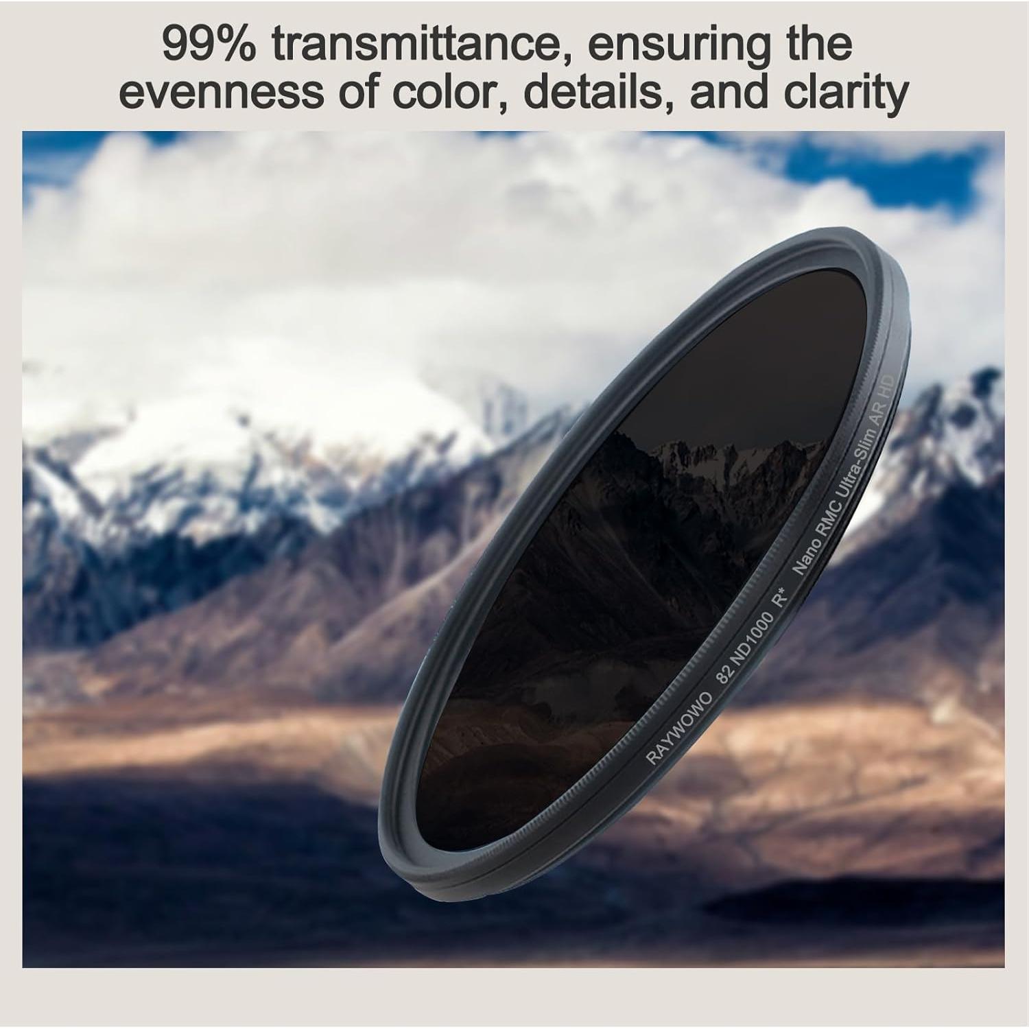 Filtro ND 72mm RAYWOWO ND1000 Densidad Neutra 10 Pasos