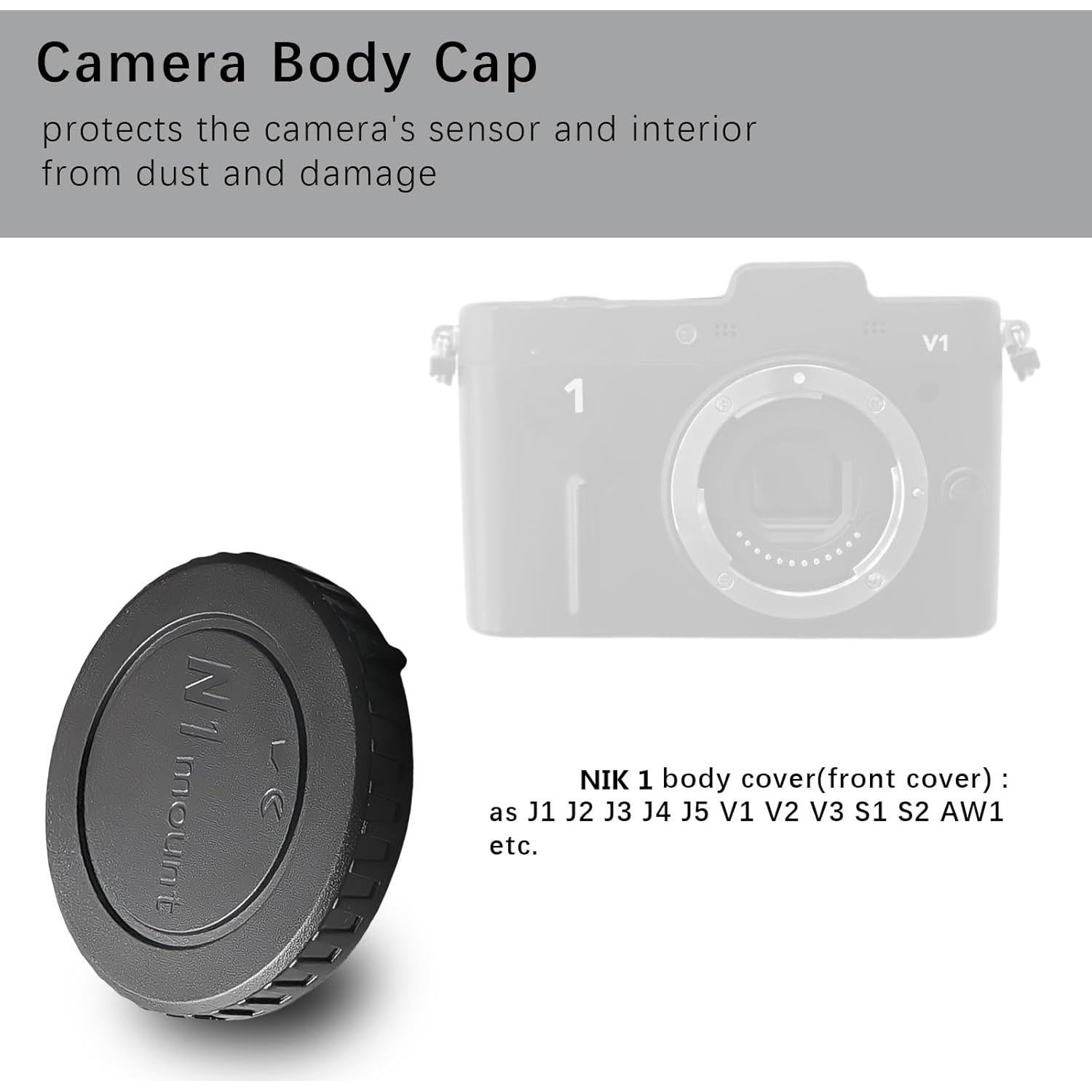 Tapa de lente trasera y cuerpo de cámara JINYU N1 compatible