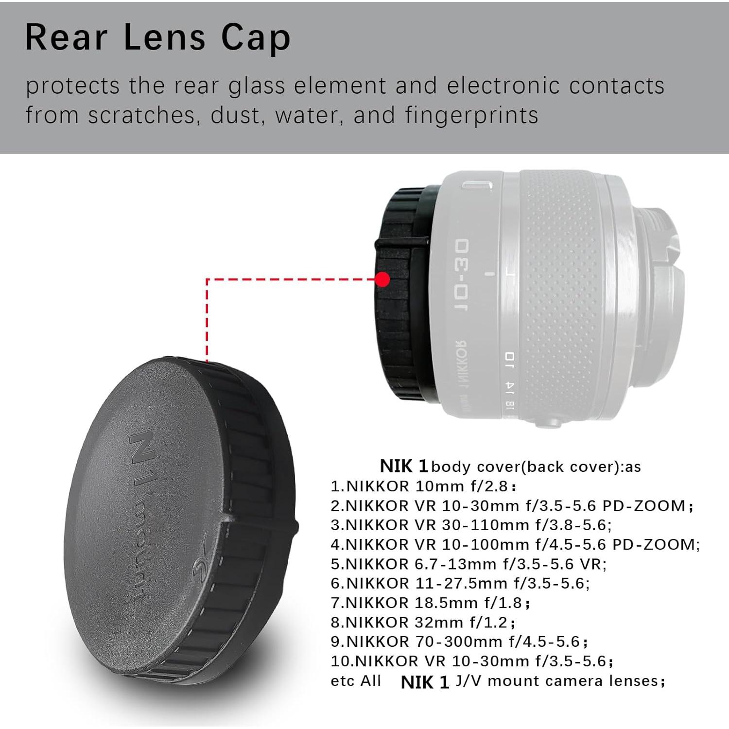 Tapa de lente trasera y cuerpo de cámara JINYU N1 compatible