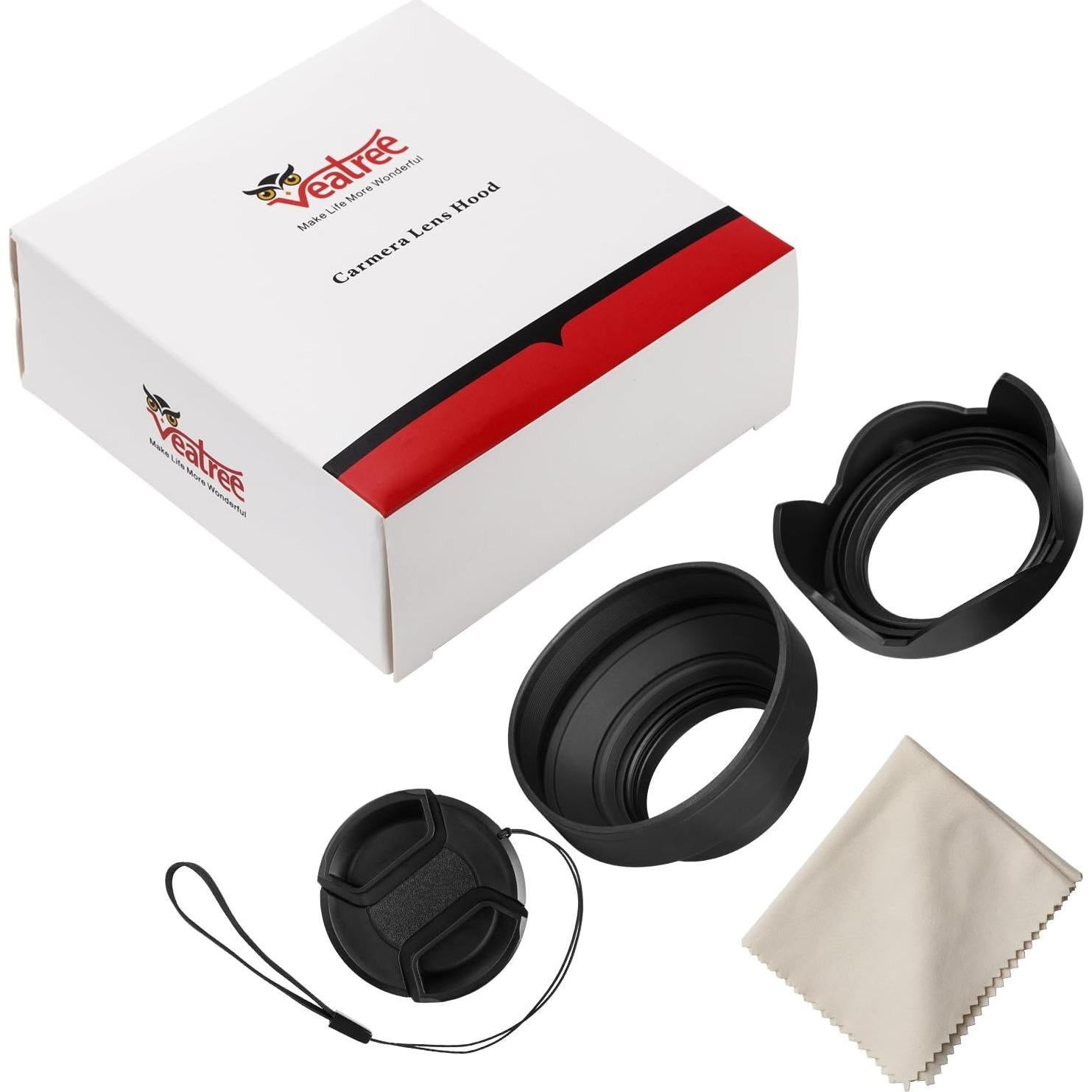 Juego de Parasoles 49mm Veatree para Lentes Canon y Sony