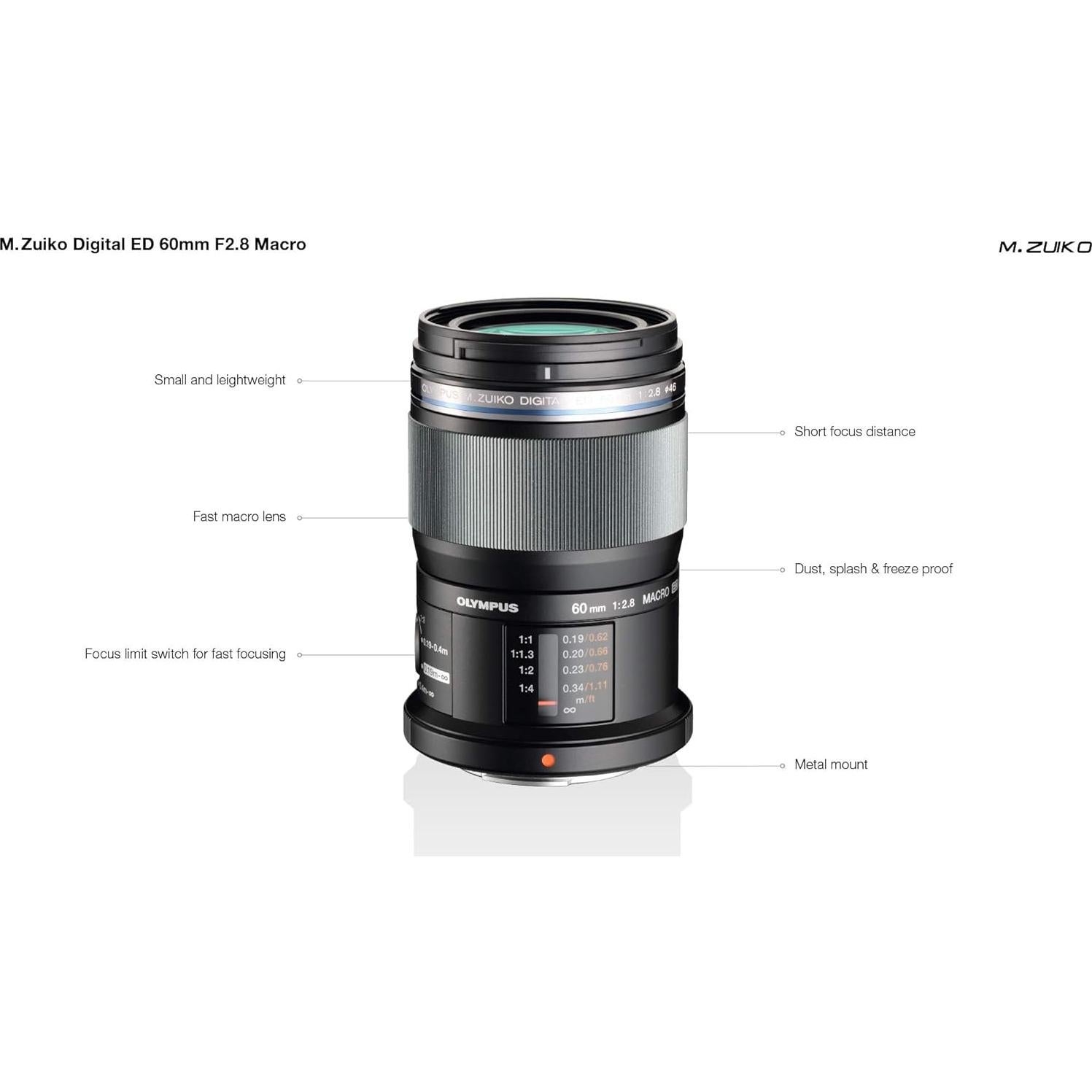 Lente Macro Olympus M.Zuiko 60mm f/2.8 - Versión Internacional
