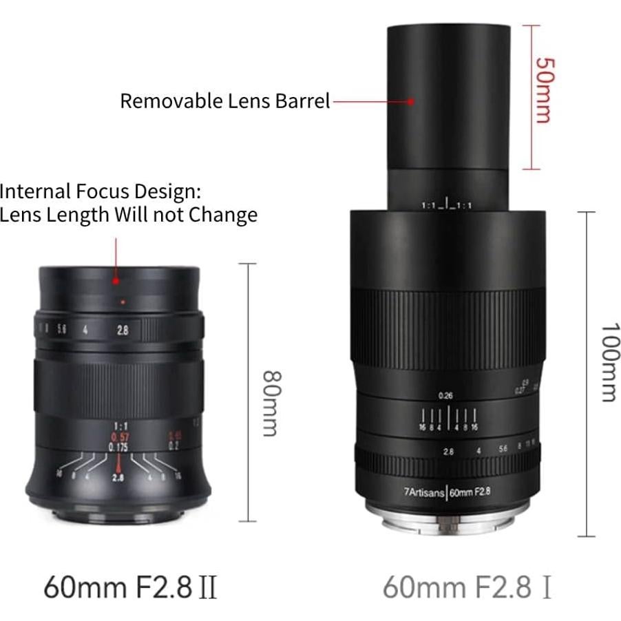 Lente Macro 60mm F2.8 7artisans para Fujifilm X - Enfoque Manual