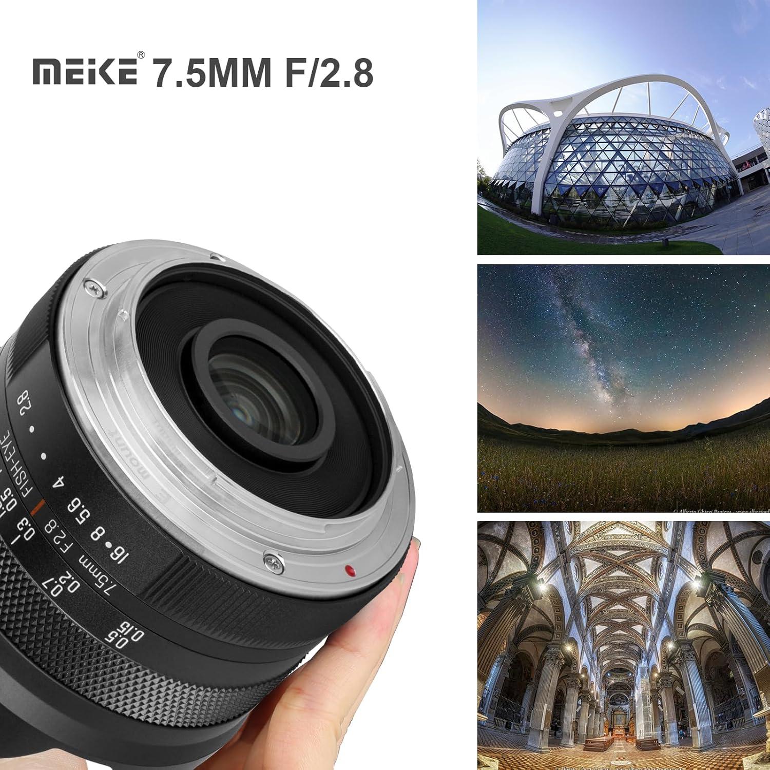 Lente Ojo de Pez Meike 7.5mm f2.8 para Sony E-Mount