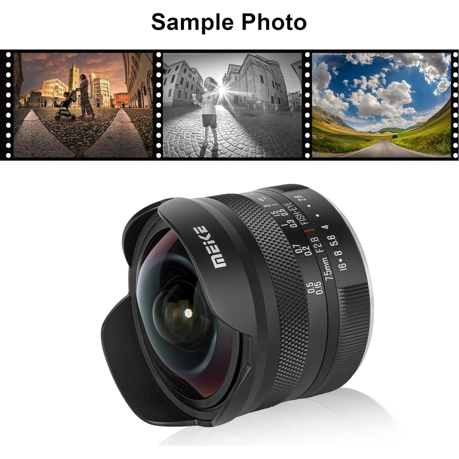 Lente Ojo de Pez Meike 7.5mm f2.8 para Sony E-Mount