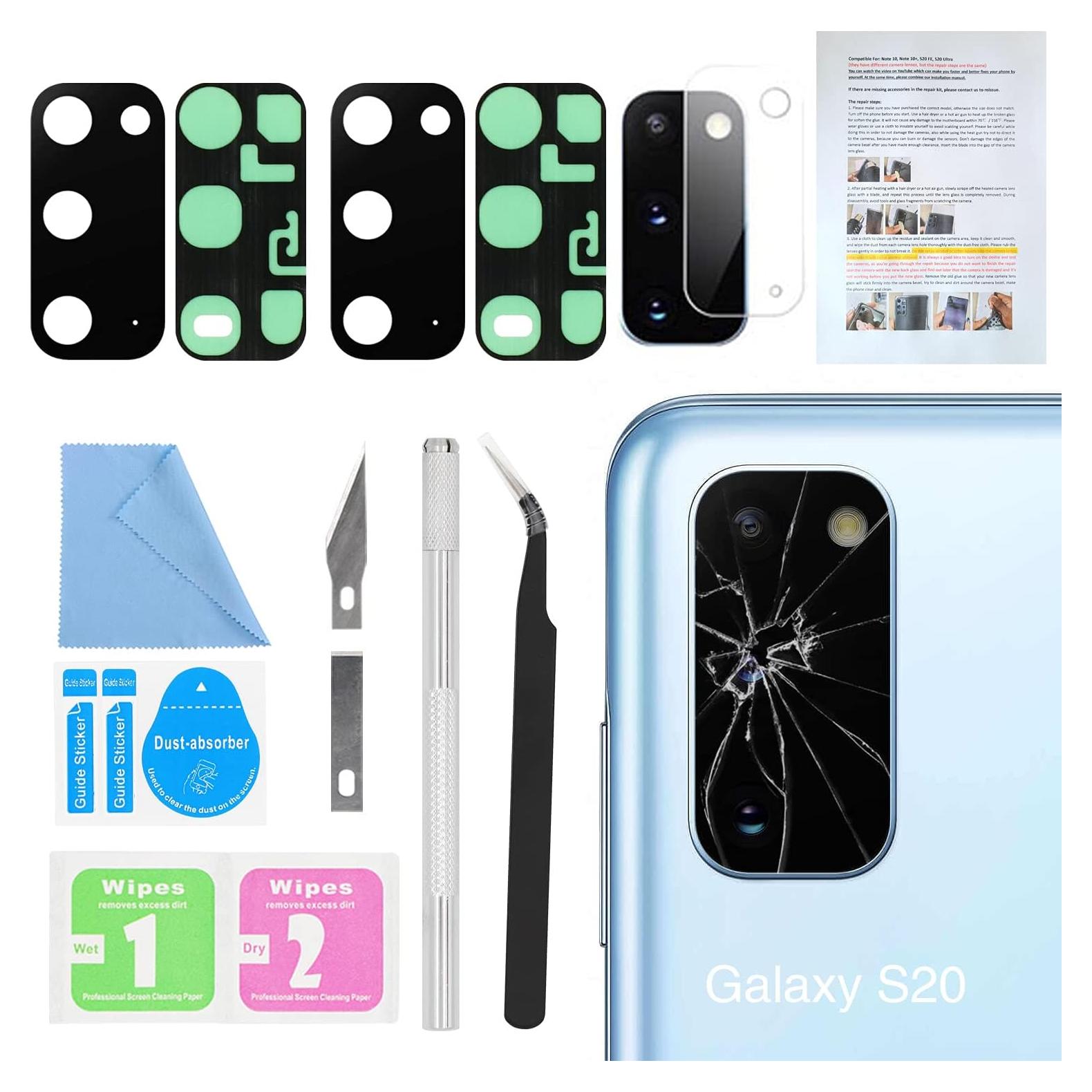 2 Piezas Cristal de Lente de Cámara ASDAWN para Galaxy S20