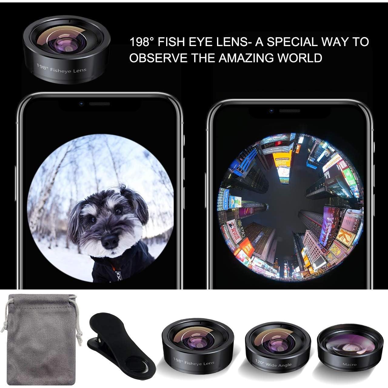 Kit de Lentes 3 en 1 KEYWING para Smartphone - Ojo de Pez, Gran Angular y Macro