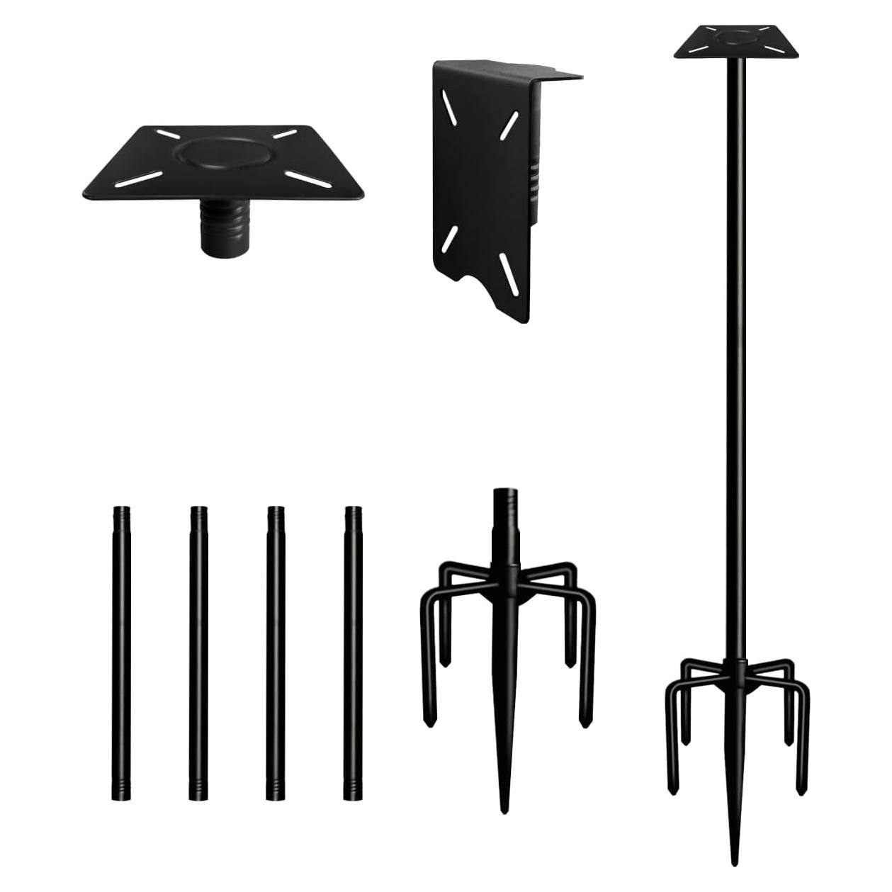 Soporte para Comederos de Aves Ansionsol 1.91m Ajustable Negro