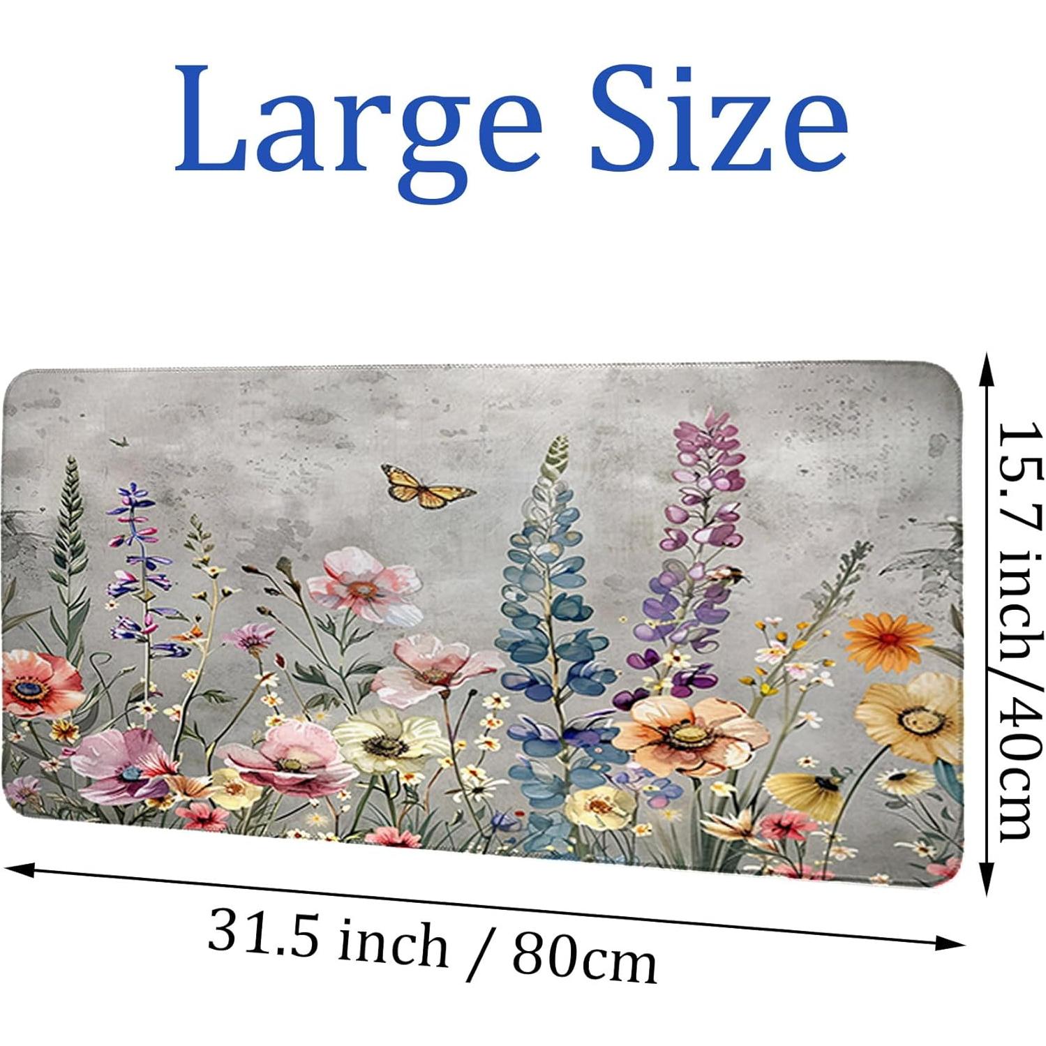 Alfombrilla de Escritorio XL LB Floral Rosa 80x40cm Antideslizante