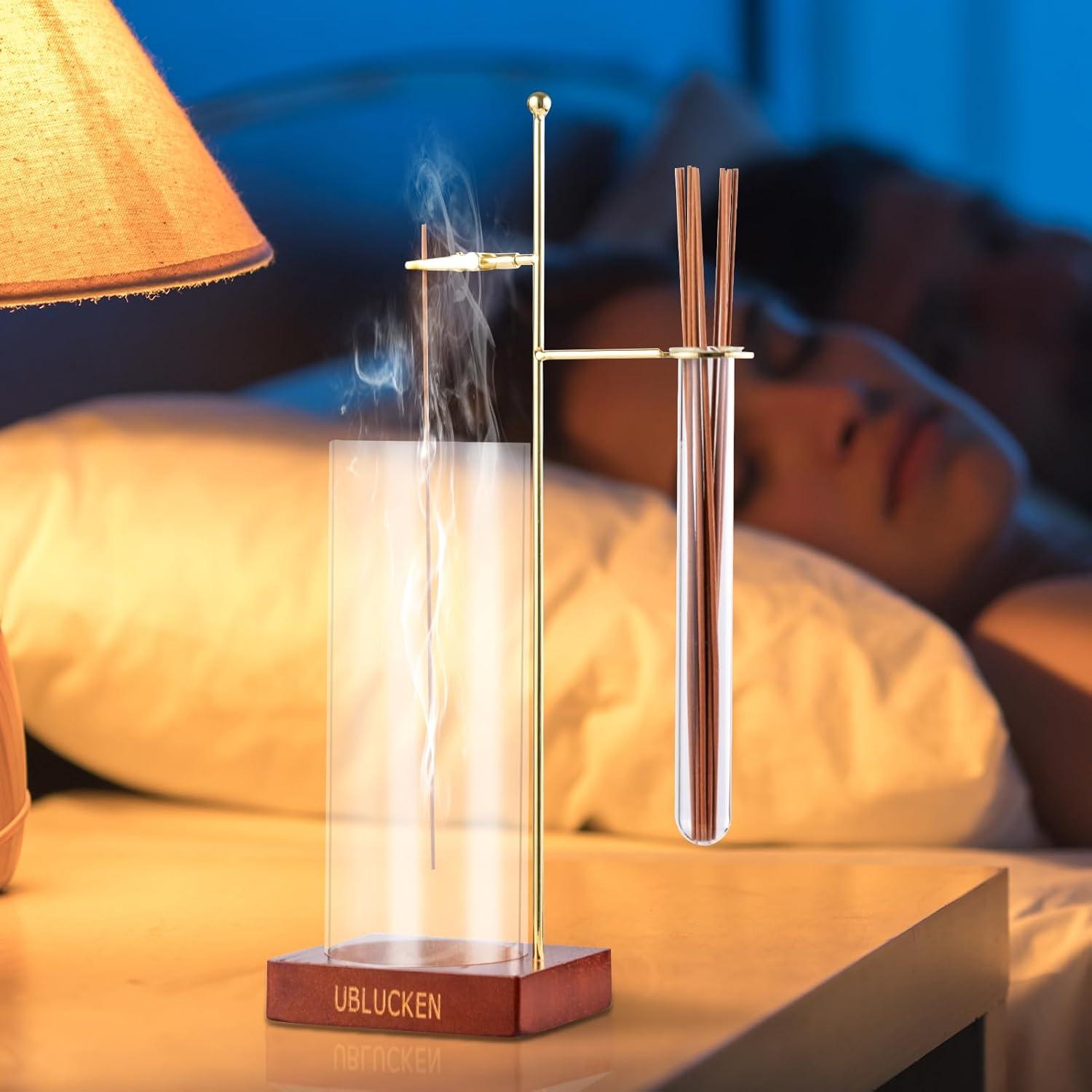 Soporte de Incienso UBLUCKEN con 20 Varitas y Cepillo - Vidrio